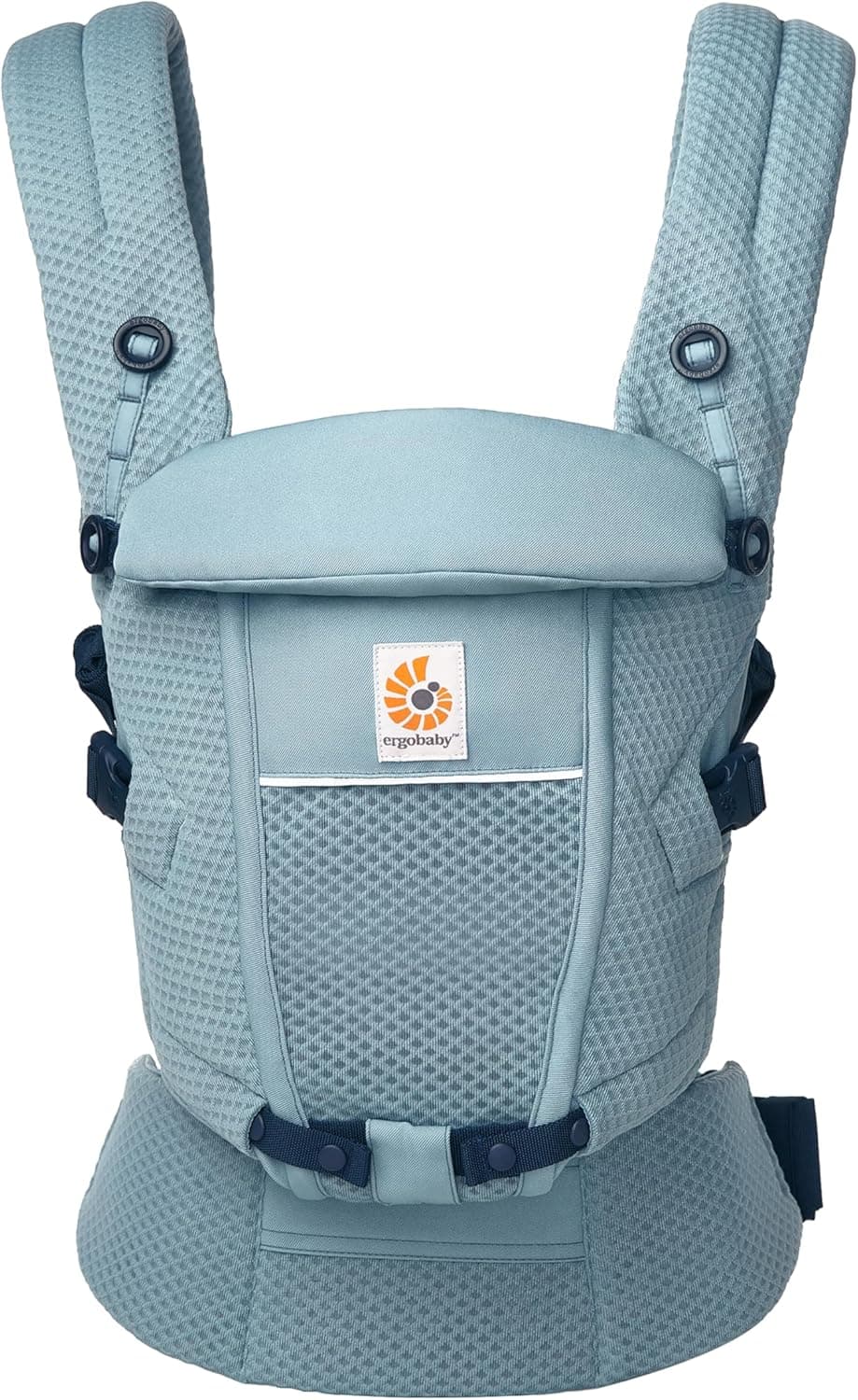 Ergobaby Mochila portabebé Adapt para recién nacidos desde el nacimiento, portabebé ergonómico de malla SoftFlex de 3 posiciones para transportar en el abdomen y en la espalda, Slate Blue