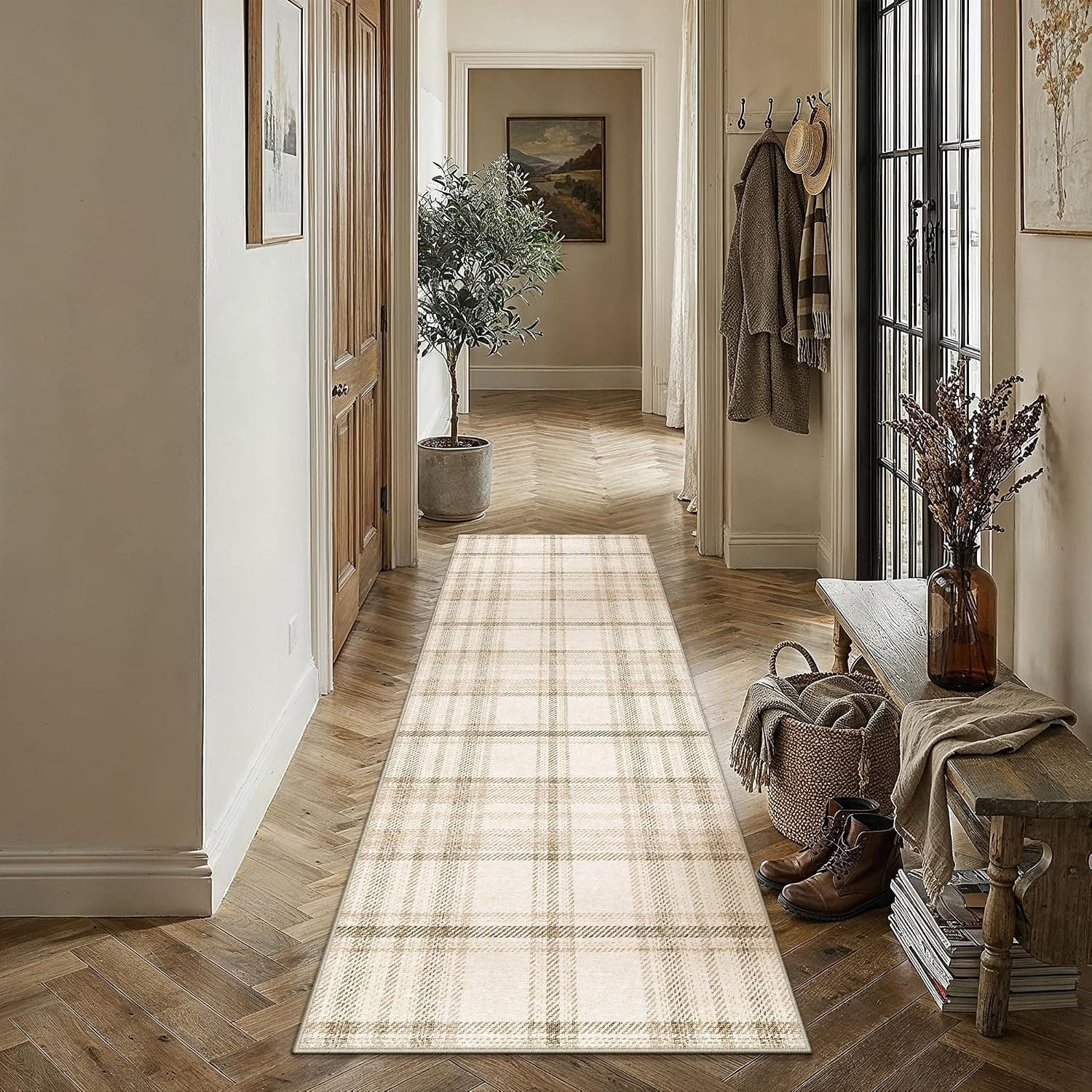 PureCozy Alfombra Pasillo 60x180cm Beige Moderno Alfombras
