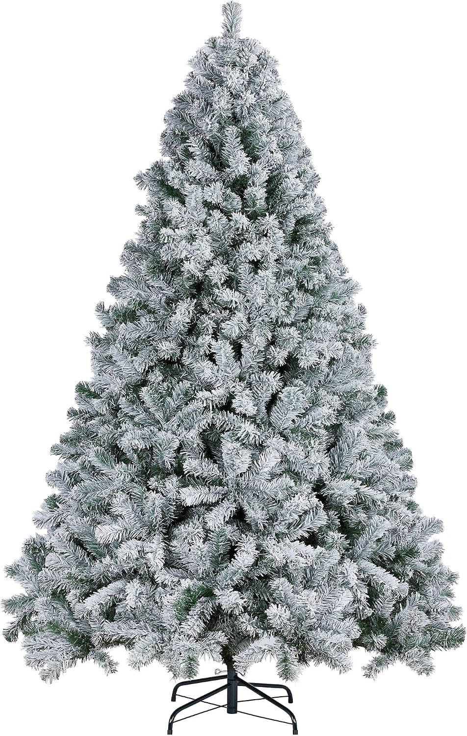 Yaheetech Árbol de Navidad Artificial con Nieve, de 228 cm, 1284 Puntas PVC