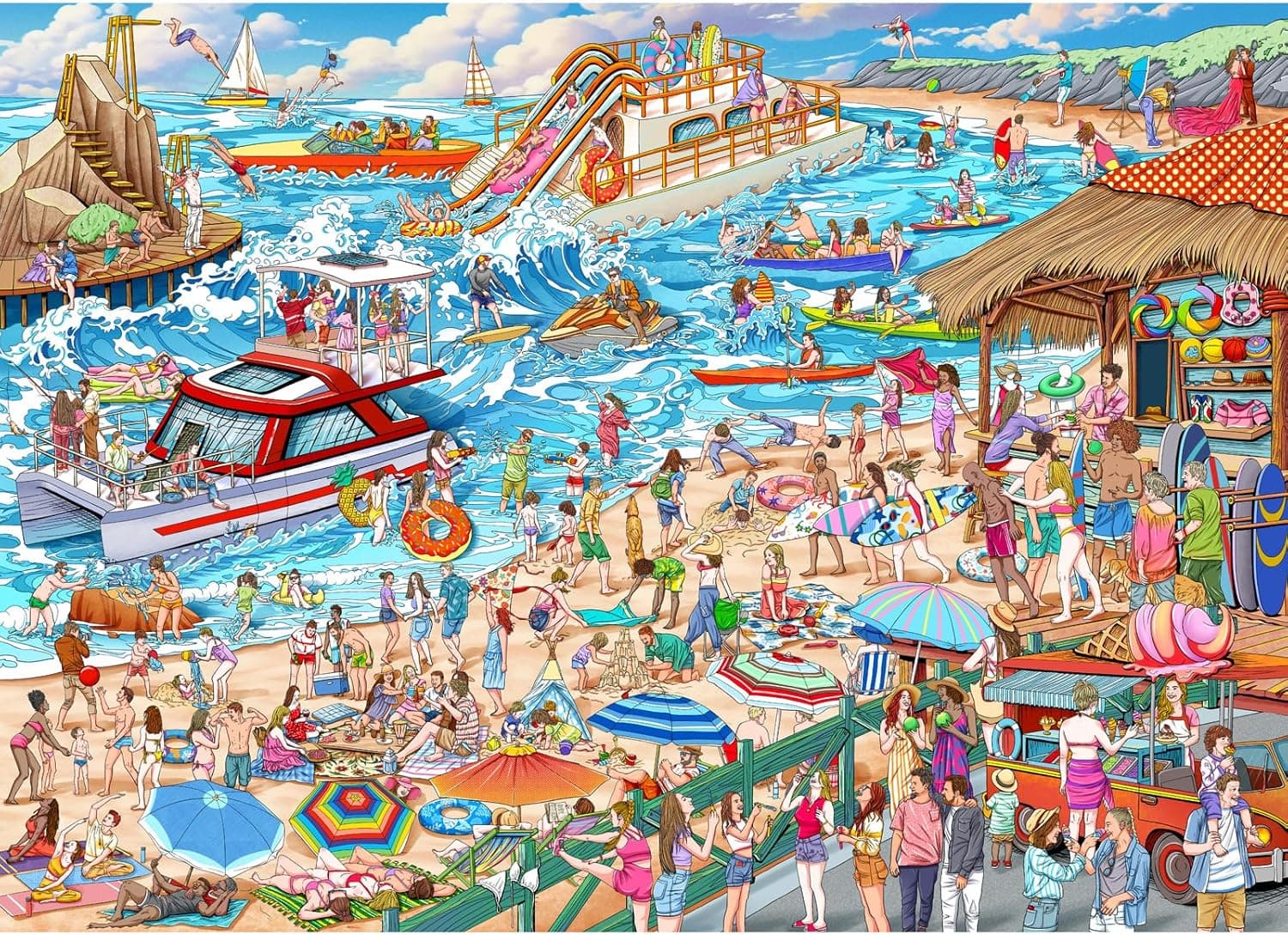 Puzle de 1000 Piezas, puzle para Adultos, un acertijo desafiante, puzles de 1000 Piezas para Adultos para Toda la Familia, Regalos para Mujeres, Regalos para Hombres, Tema: Playa de Verano