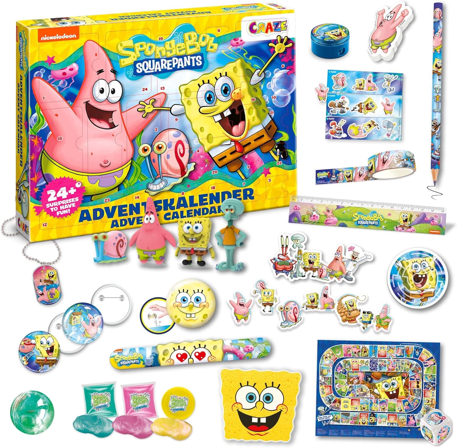 CRAZE Calendario Adviento Bob Esponja - 24 Juguetes Sorpresa