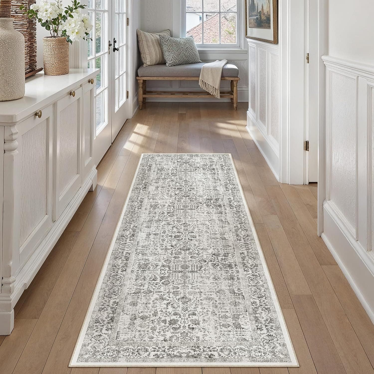 HUGEAR Alfombra Pasillo 60x180cm Negro Antideslizante