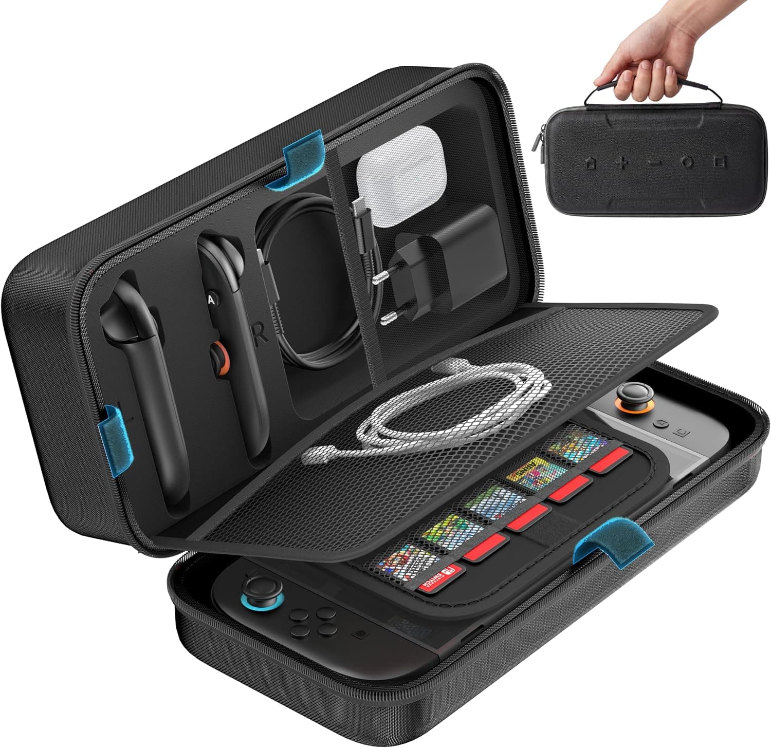 OIVO Funda Switch 2 para Nintendo Switch OLED/Original, Bolsa Switch para Joy-con 2 y Consola, Estuche Protectora de Transporte para Switch 2 para 26 Ranuras de Juego y Accesorios - Negro