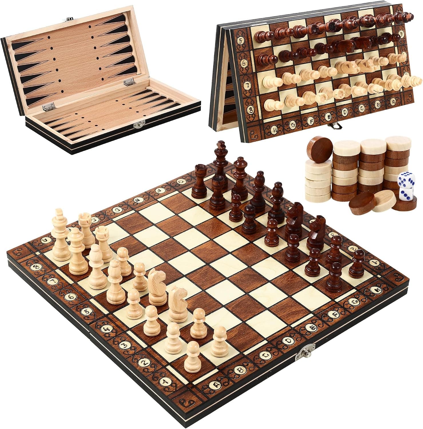Juego de Ajedrez Magnetico Viaje, Tablero de Magnetic Chess Game 3 en 1, Juego de ajedrez magnético de 29 x 29 cm, Juego de ajedrez Plegable, ablero de ajedrez para Fiestas, Actividades Familiares
