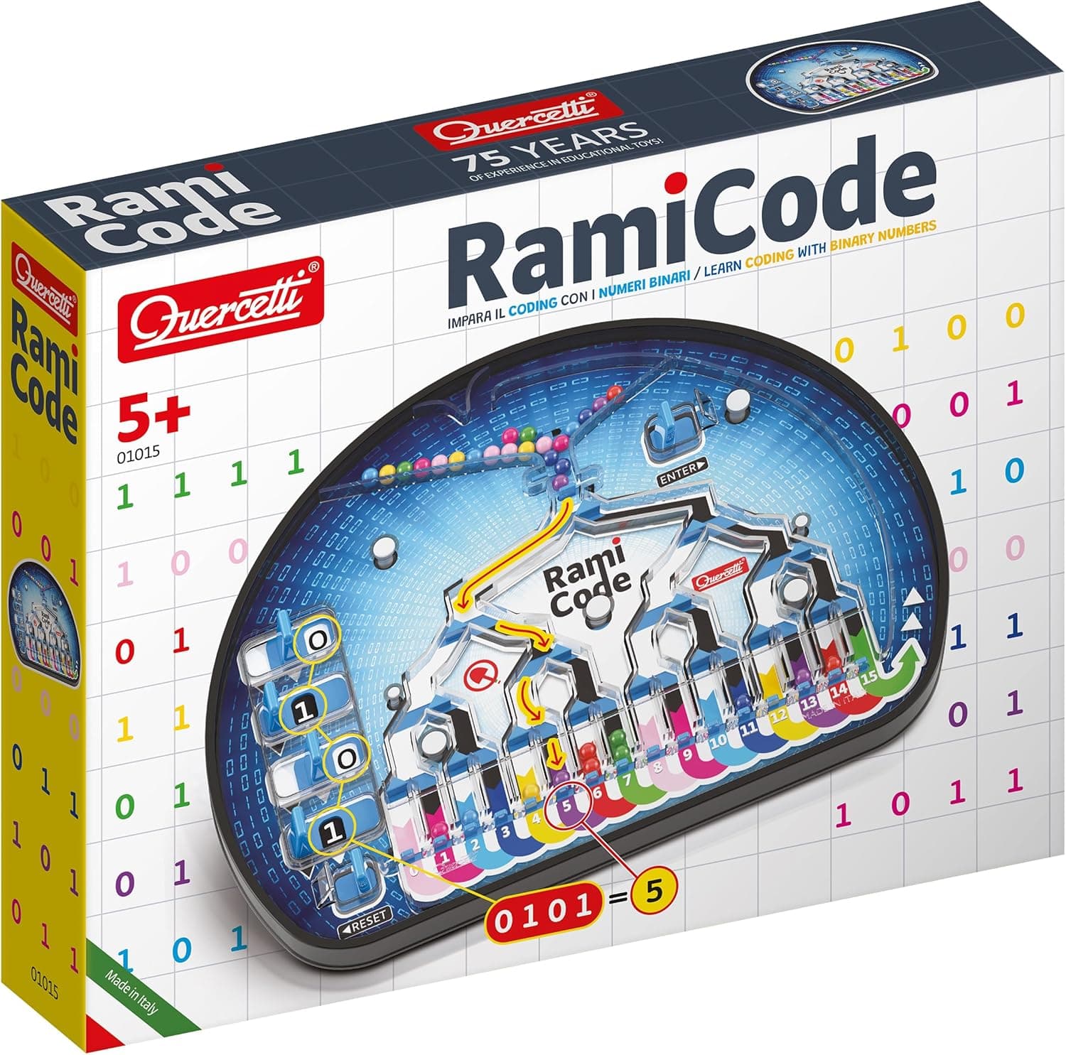 Quercetti Rami Code Juguetes Niños 5 Años hasta los 10 Años, Aprende Coding y Pensamiento Lógico, Juego de Mesa Stem Preescolar, Manualidades Niños, Juegos Educativos Niños 5 Años, Made in Italy