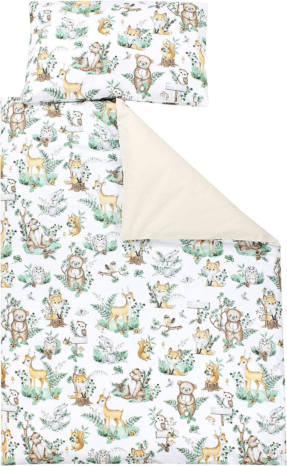TupTam Juego de Ropa de Cama para Niños, de 2 Piezas., Animales con Hojas, 135x100 cm