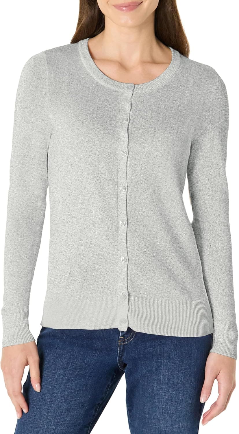 Amazon Essentials Mujer Jersey Cárdigan de Cuello a La Caja Ligero (Disponible en Tallas Grandes)