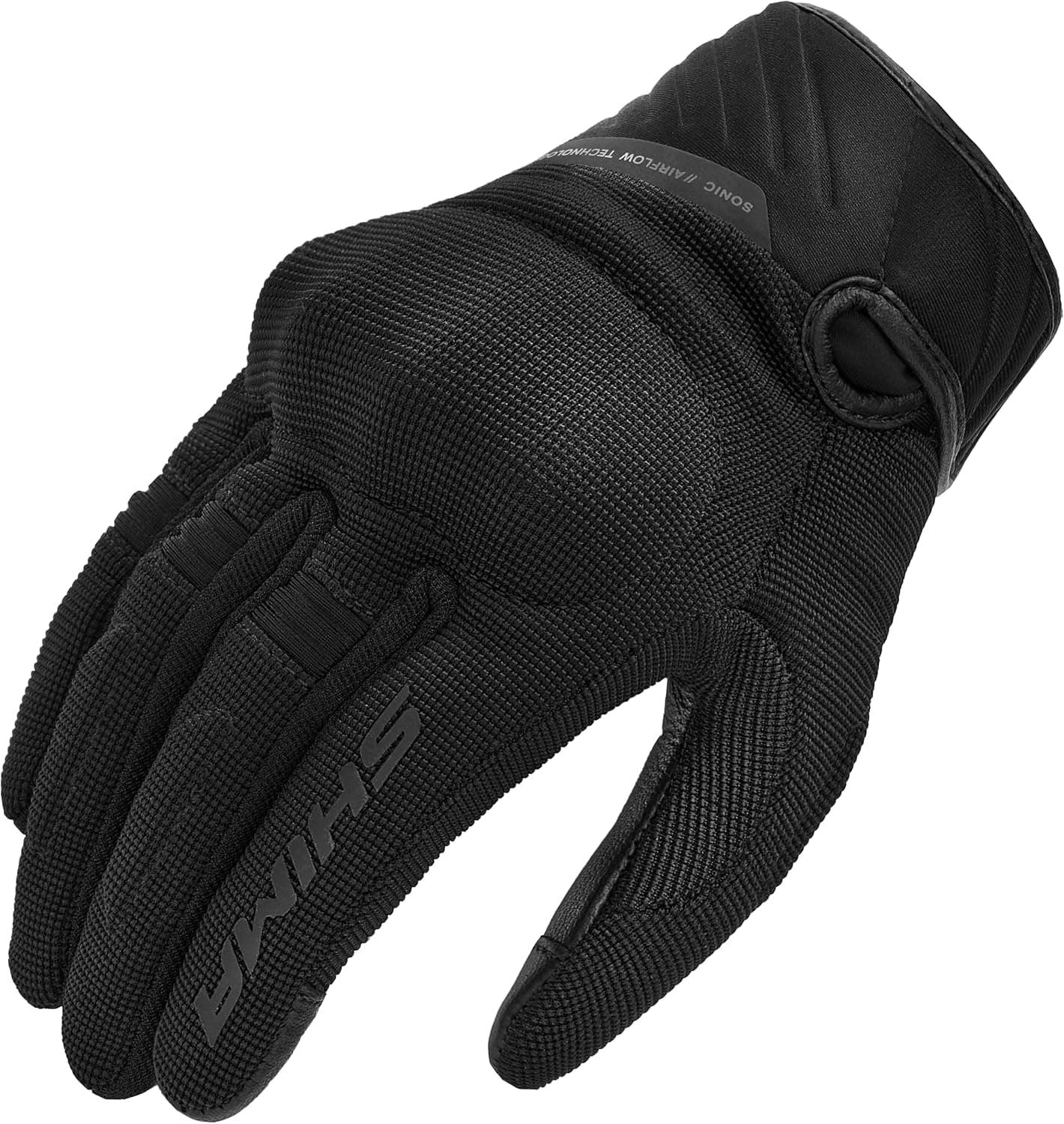 SHIMA SONIC Guantes Moto Mujer Textile Cuero Homologados Corto Verano Motos Guante Ventilado Certificatos Touchscreen Motorista Ciudad Protecciones Ventilación Verão (Femenino, Negro, L)