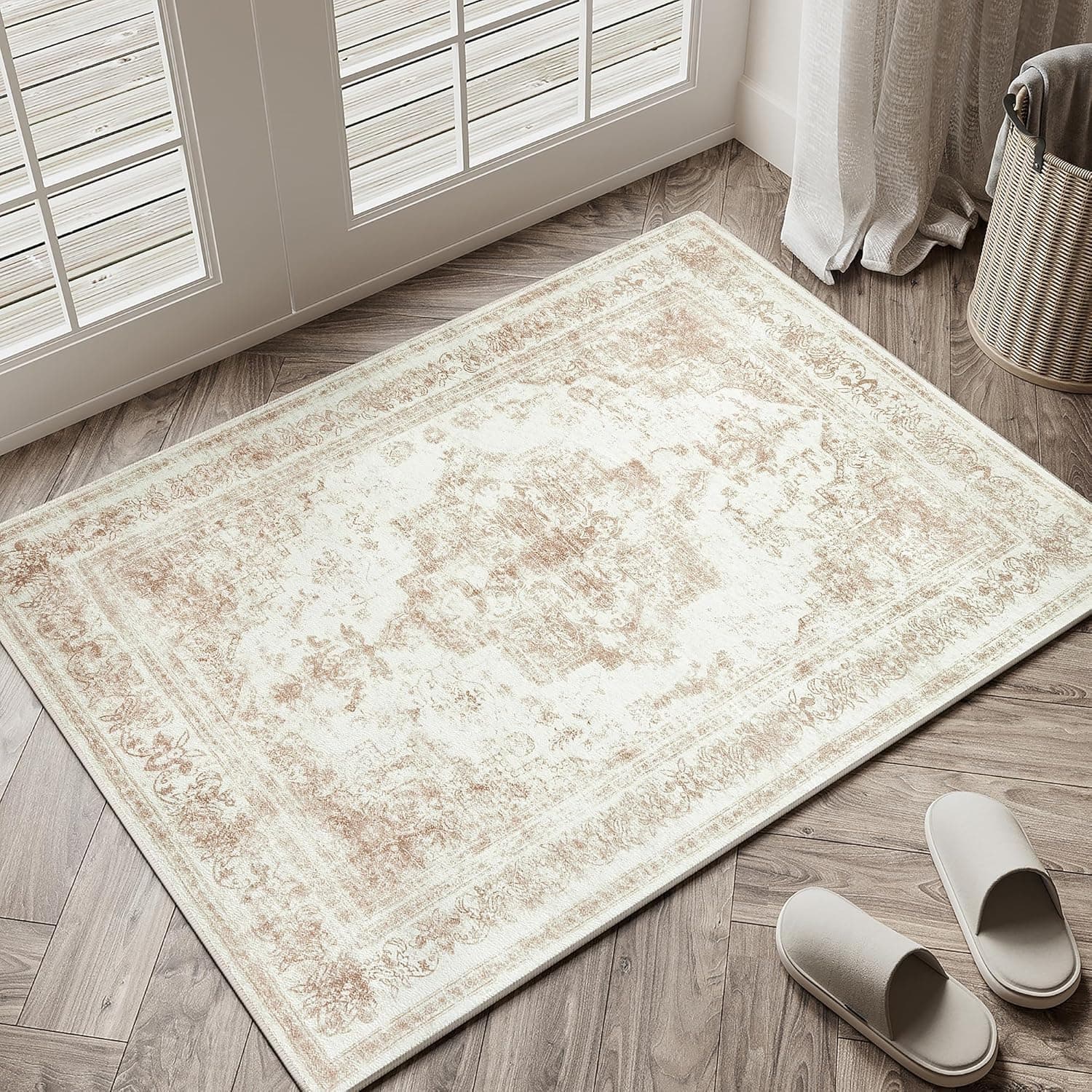 HUGEAR Felpudo Entrada Casa Alfombra Beige Tapete 60x90cm