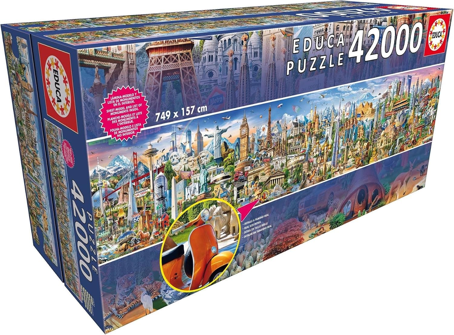 Educa - Puzzle XXL 42000 Piezas para Adultos | La Vuelta al Mundo | Incluye Lámina y Servicio de Piezas Perdidas | Rompecabezas Educativo y Decorativo | A Partir de 14 años (17570)
