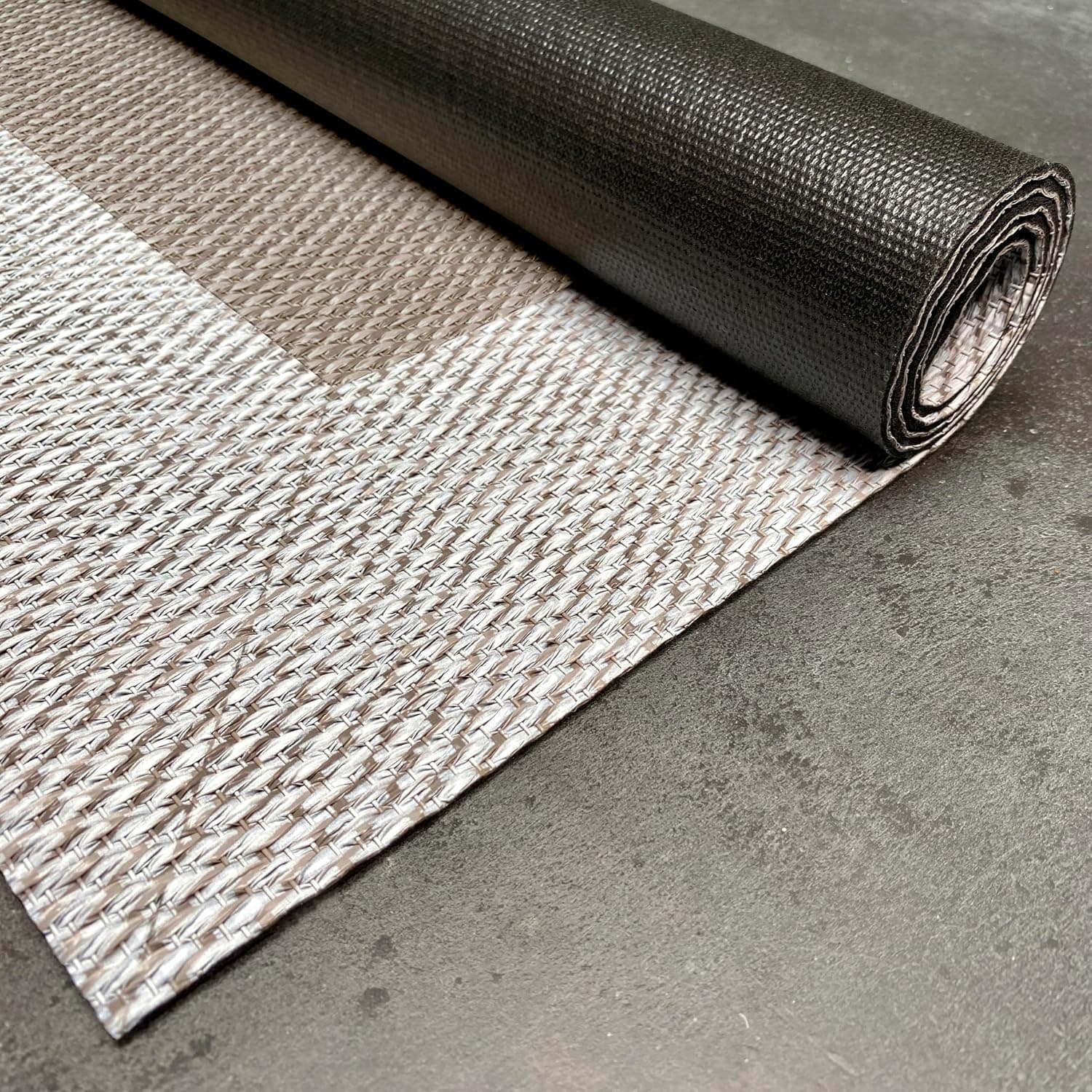 Alfombra vinílica Premium de tejido trenzado alta gama Topo blanco 60x90 cm