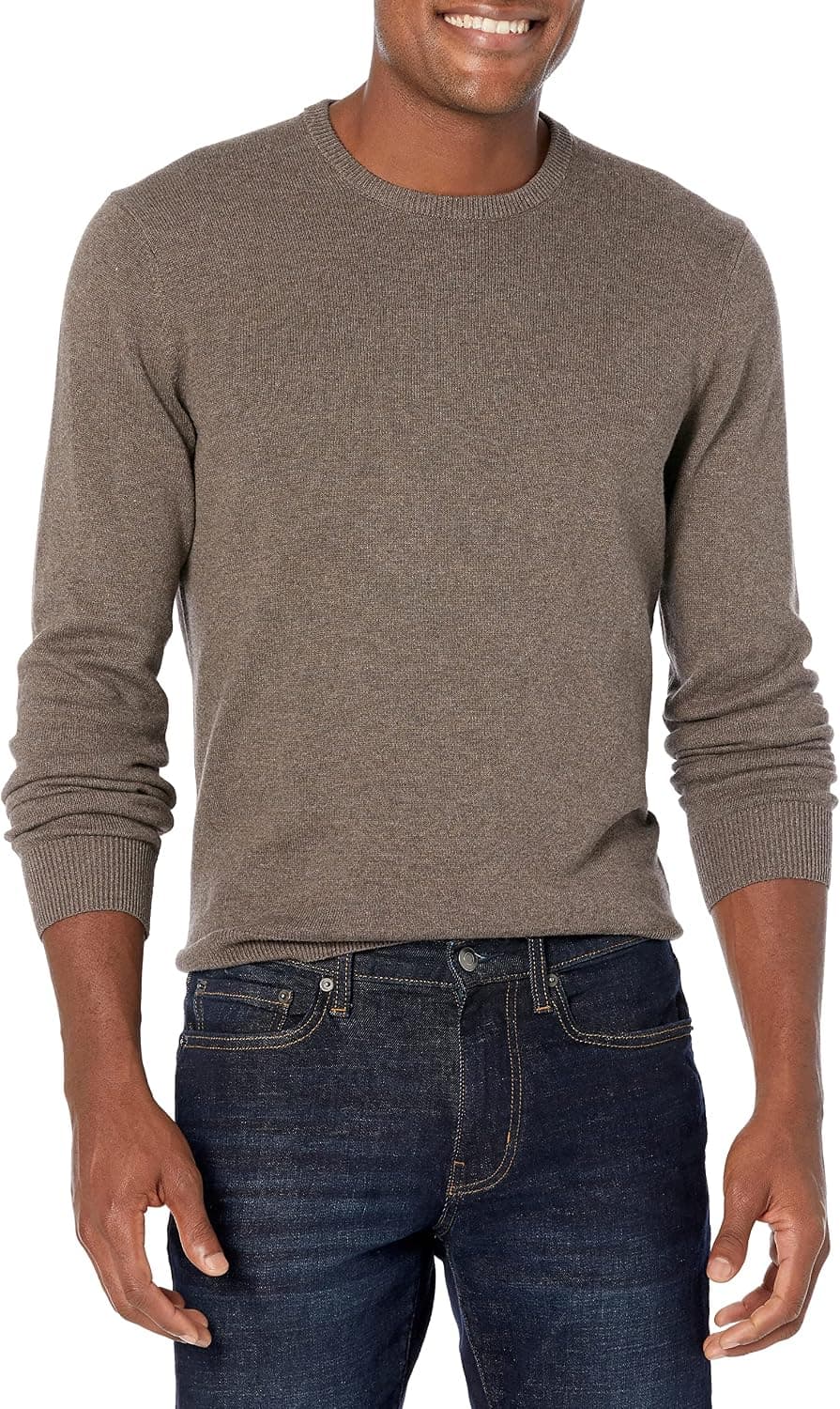 Amazon Essentials Hombre Jersey de Cuello Redondo de Manga Larga, 100% Algodón, Disponible en Tallas Grandes y Altas