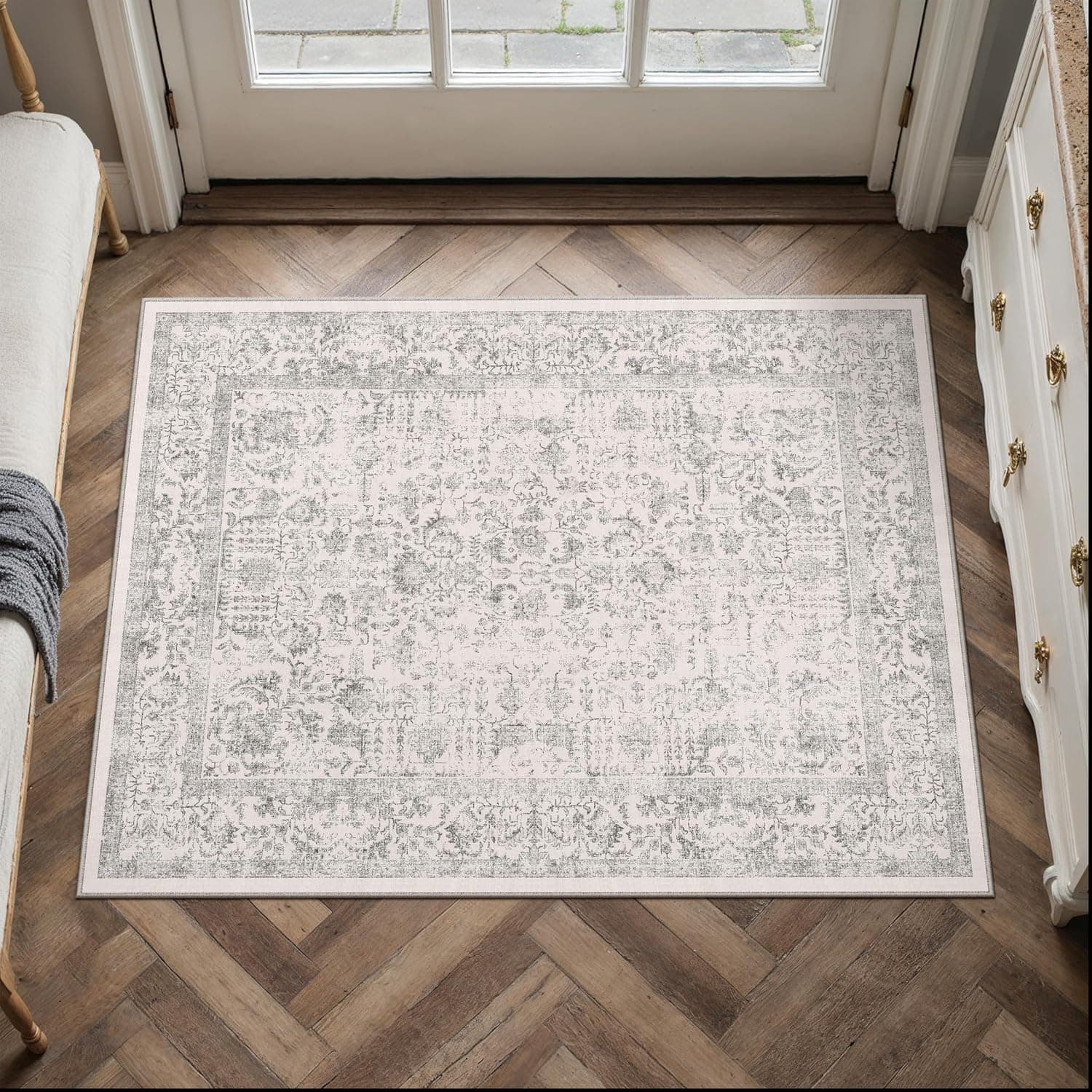 HUGEAR Felpudo Entrada Casa Alfombra 60x90cm Gris Pelo Corto