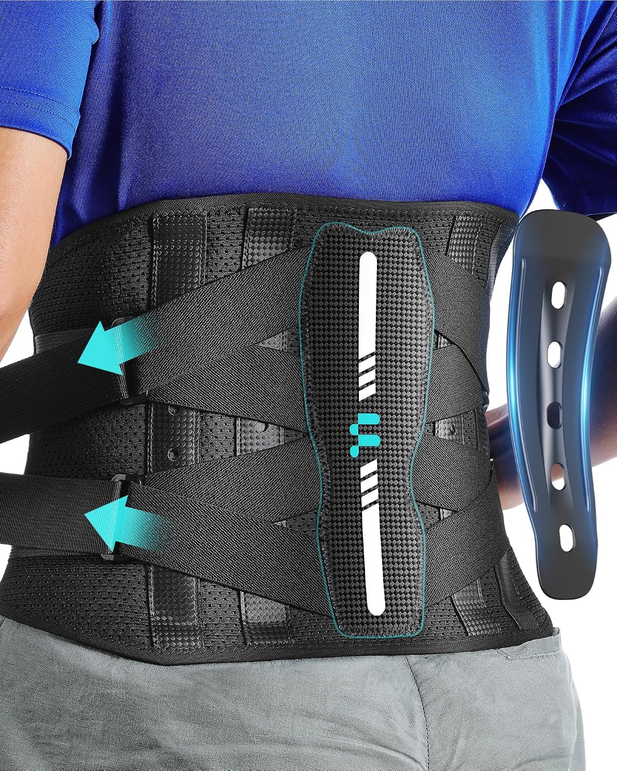 Fitomo Faja Lumbar Hombre Mujer, Fibra de Carbono, Soporte para Espalda