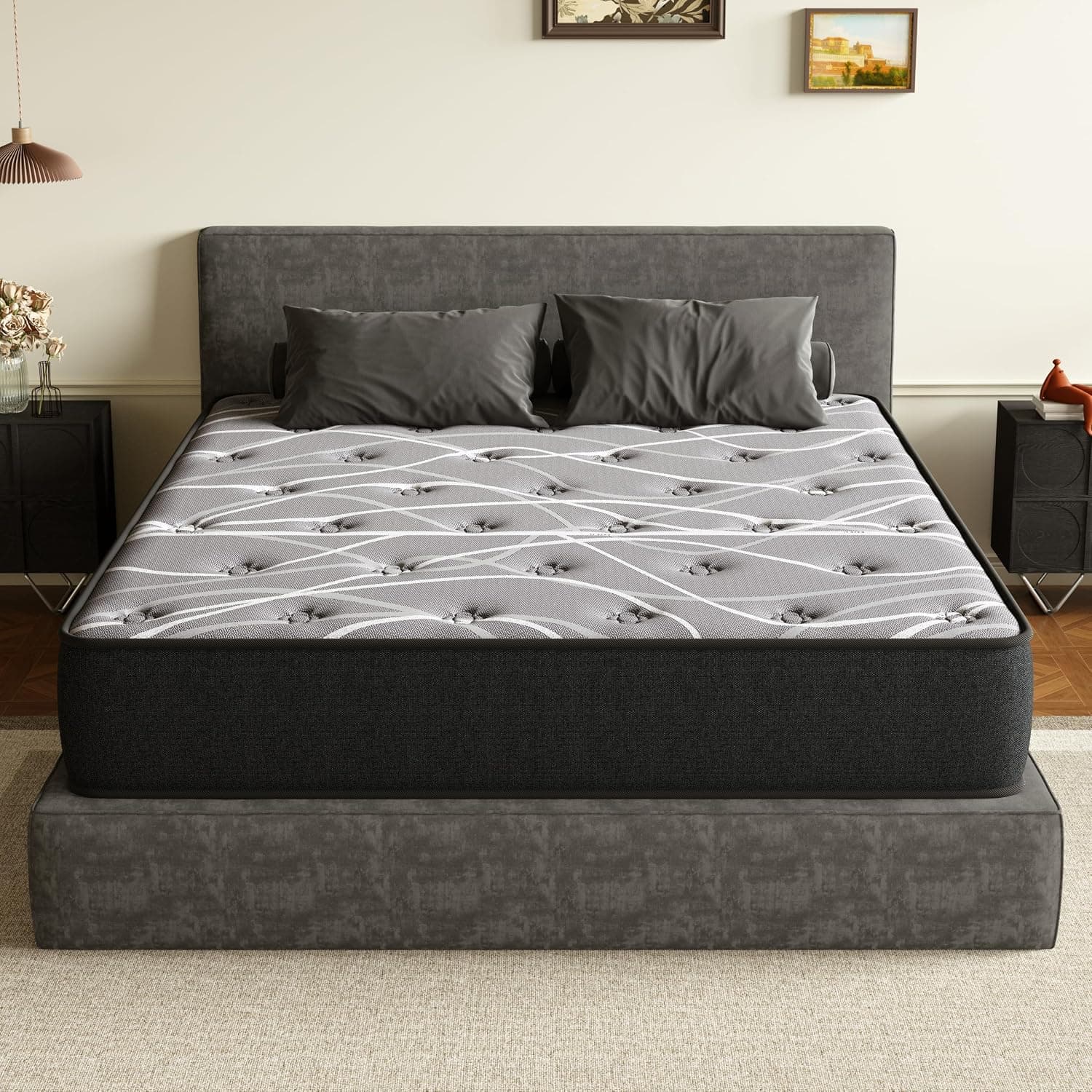 DEWINNER Colchones 135 x 190| Altura 22 cm | Colchón Viscoelástico| Multicapa | Firmness Medium | Transpirable y Ergonómico| Elección Ideal para Dormitorios y Apartamentos