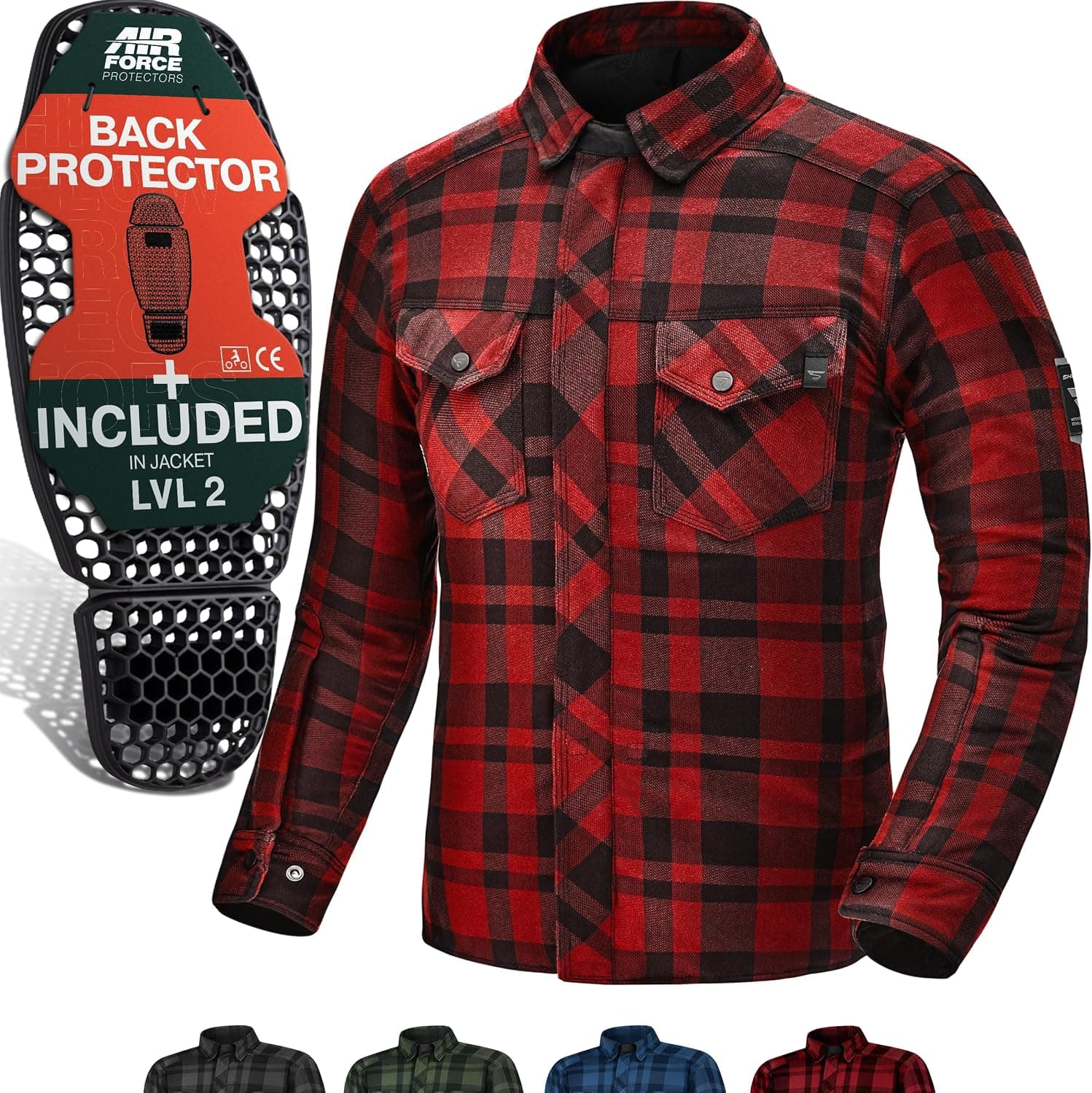 SHIMA RENEGADE 2 Camisa Moto Chaqueta Hombre Algodóncon FiberQL Aramida Protector