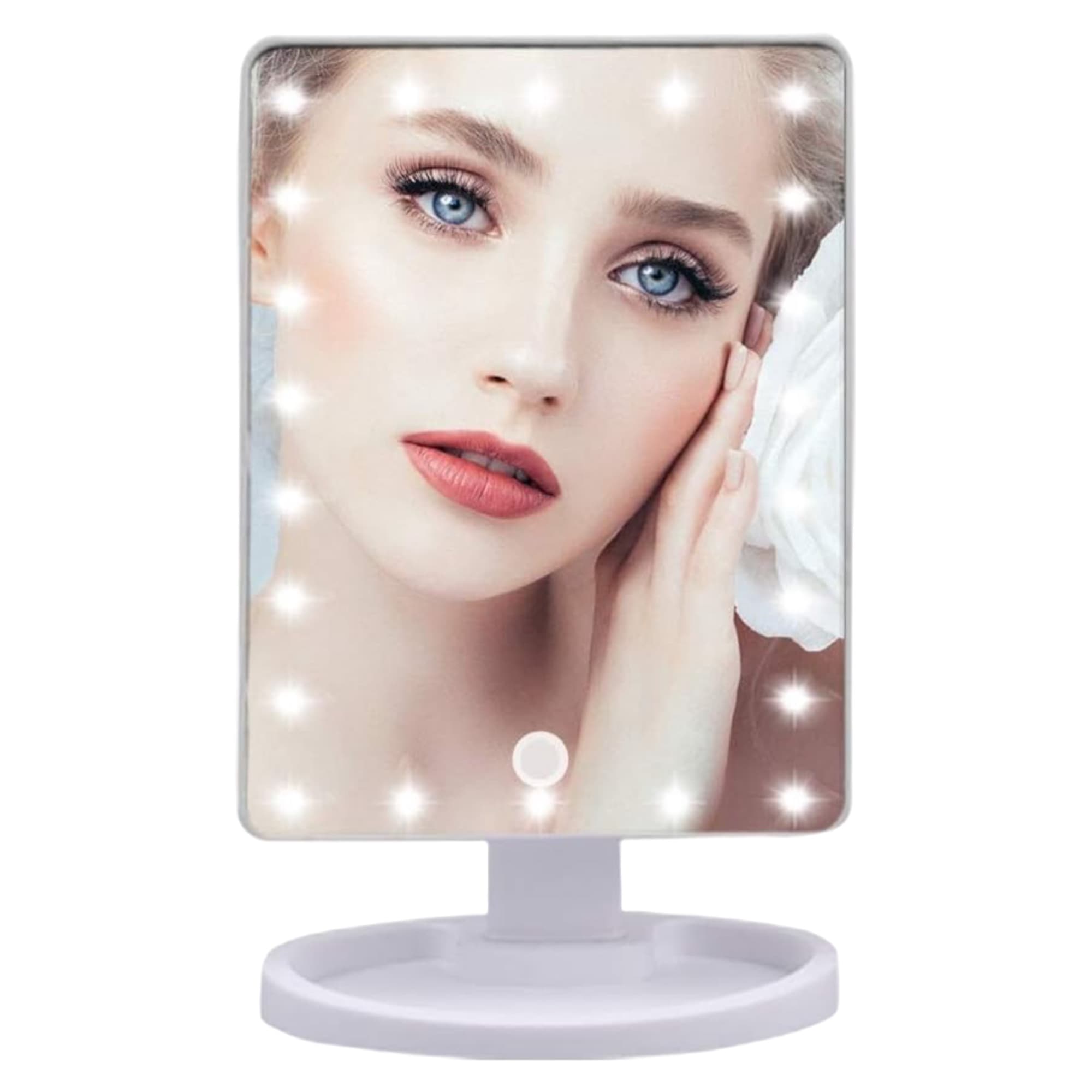 Espejo de Maquillaje con Iluminación LED: Tocador con 15 O 12Bombillas, 3 Modos de Luz, Control Táctil, USB Recargable Espejo de Maquillaje con Aumento y Luz para Maquillaje (ESP001 3990 6990 D1)