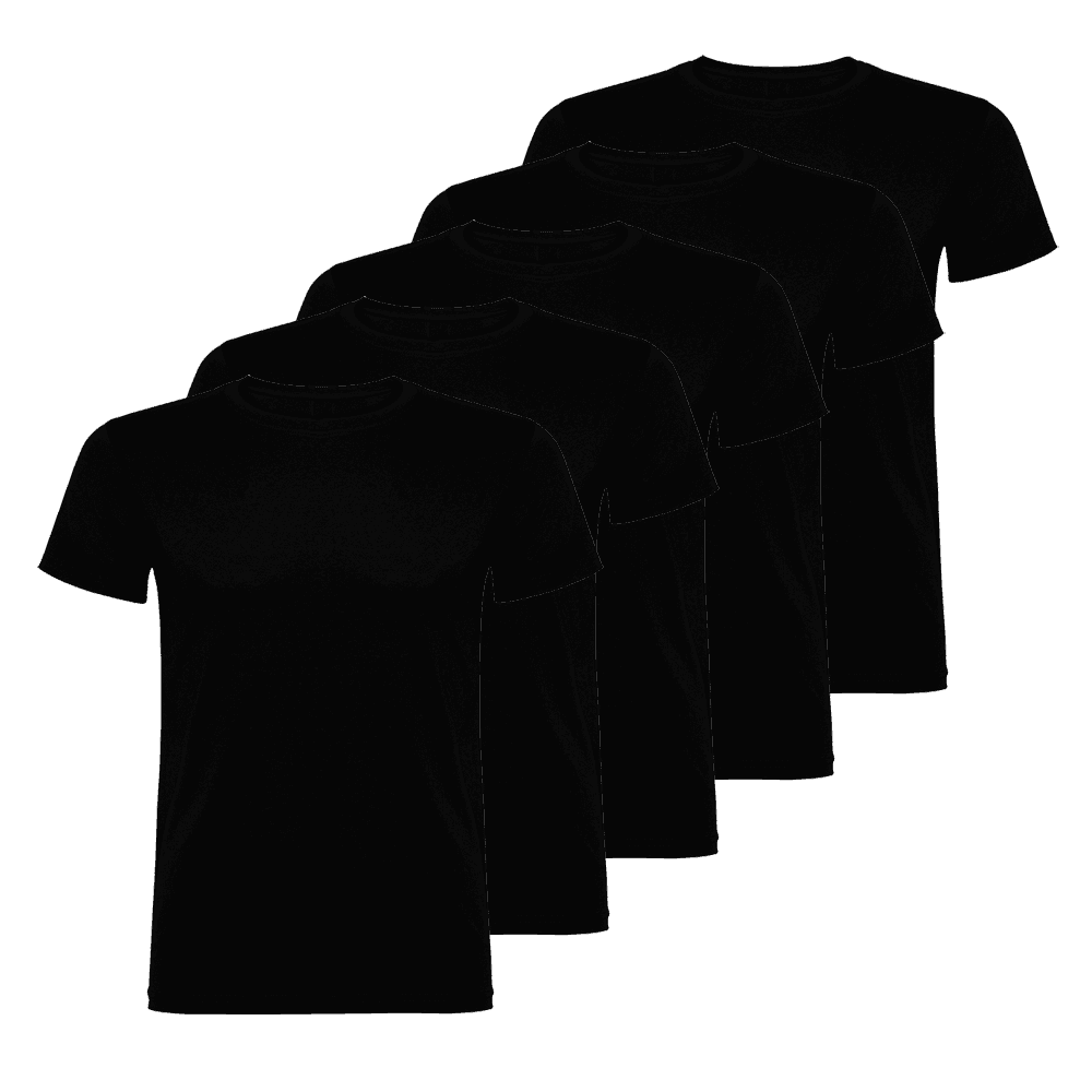 Pack 5 Camisetas Unisex Calidad 155 Gramos Manga Corta Cuello Redondo