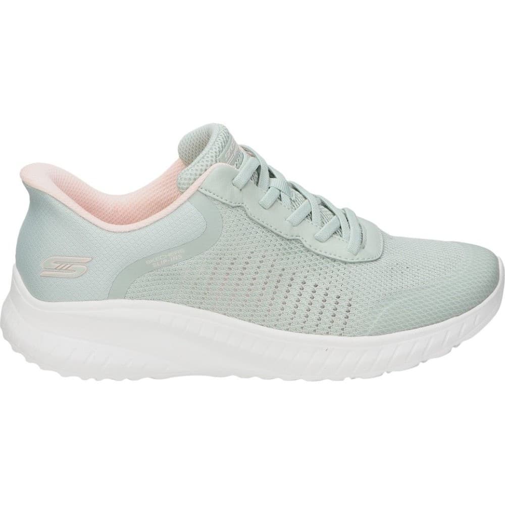 SKECHERS | Zapatillas Skechers Bobs Sport Squad Chaos para Mujer– Deportiva Casual en Color Verde – Sneakers Hands Free Slip Ins – Apto para Lavadora – Vegan – Cómodas y Versátiles – Casual – Modelo 117639-SAGE