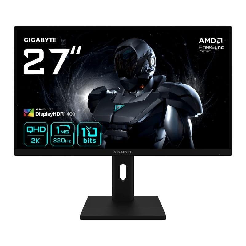 Monitor GIGABYTE G27Q3 27" Quad HD 320Hz IPS G-Sync Compatible HDR400 Ajuste de altura