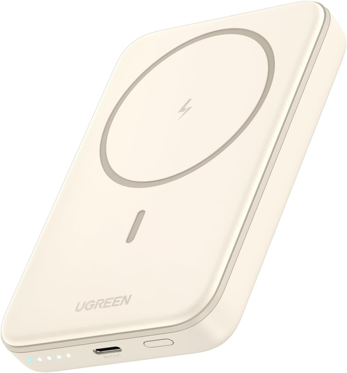 UGREEN Nexode Power Bank Inalámbrico Magnético 10000mAh con Carga Rápida USB C 20W PD QC 3.0, Cargador Portátil Compatible con iPhone 17 Pro MAX Air 16 15 14 13 12 Mini Plus Pro MAX (Beige)