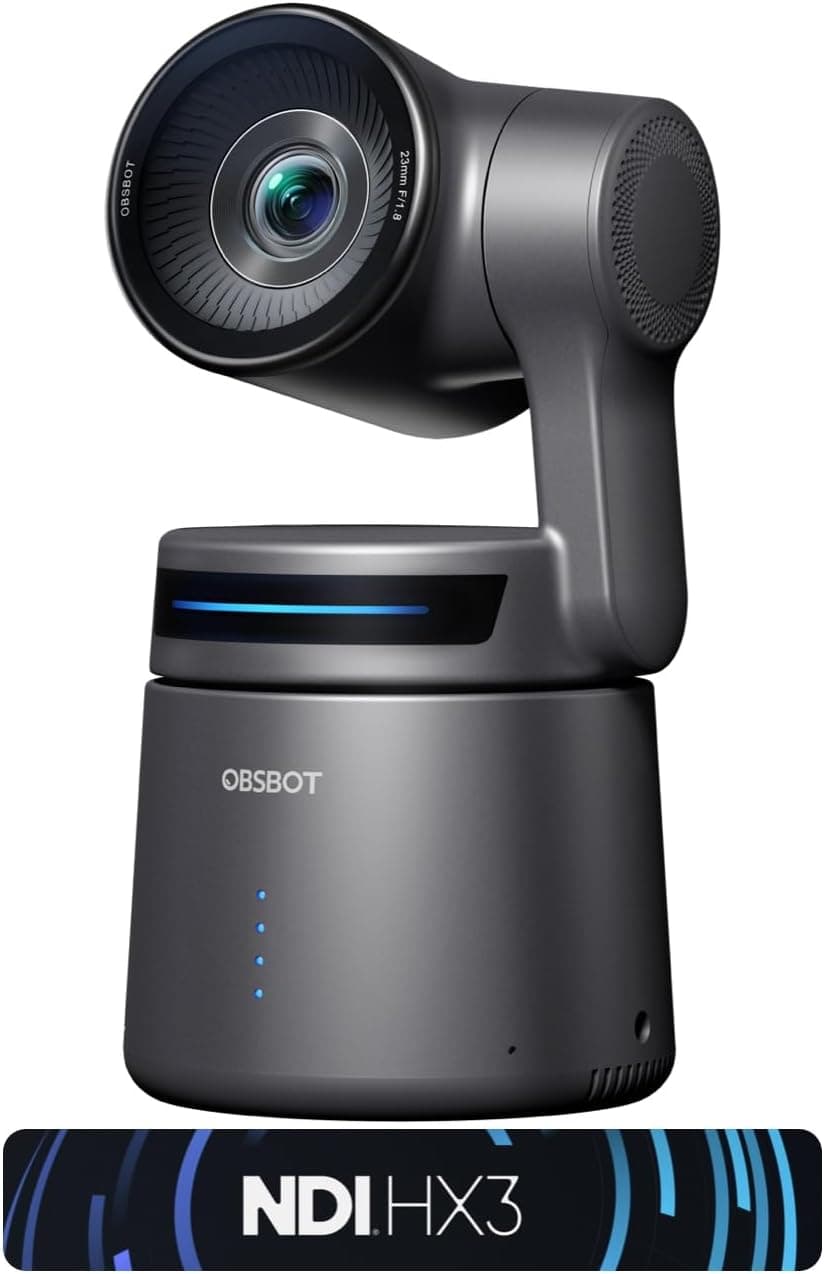 OBSBOT Tail Air Cámara NDI Streaming 4K, Cámara PTZ con Seguimiento IA, App