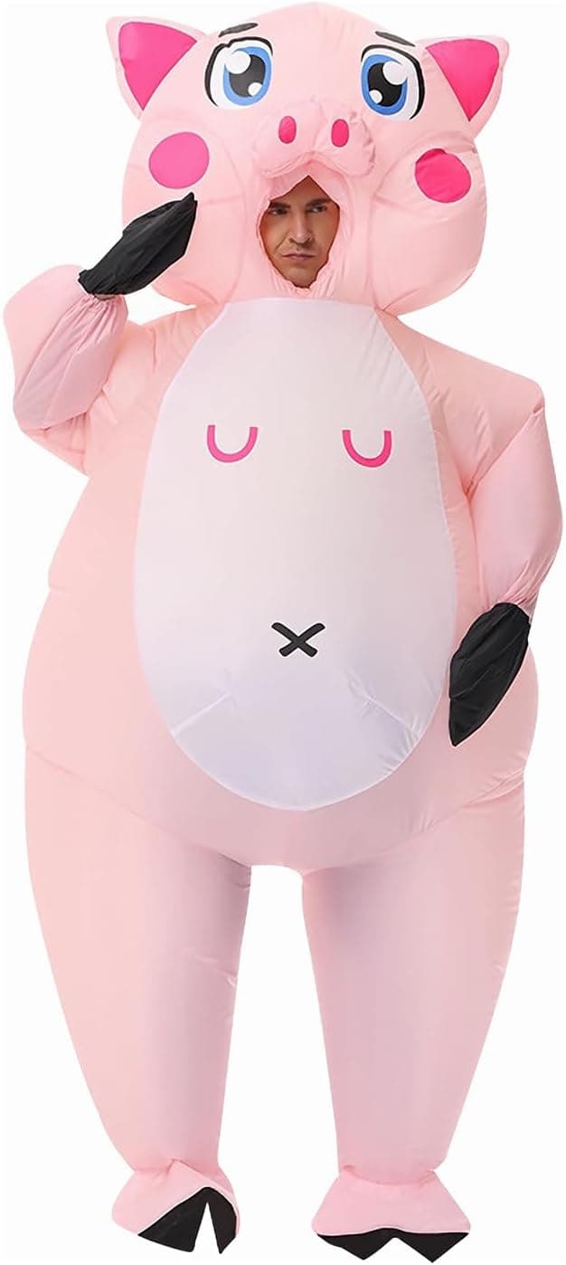 Disfraz de vaca de cerdo hinchable, disfraces inflable Cosplay Halloween Roleplay Party Holiday para adulto