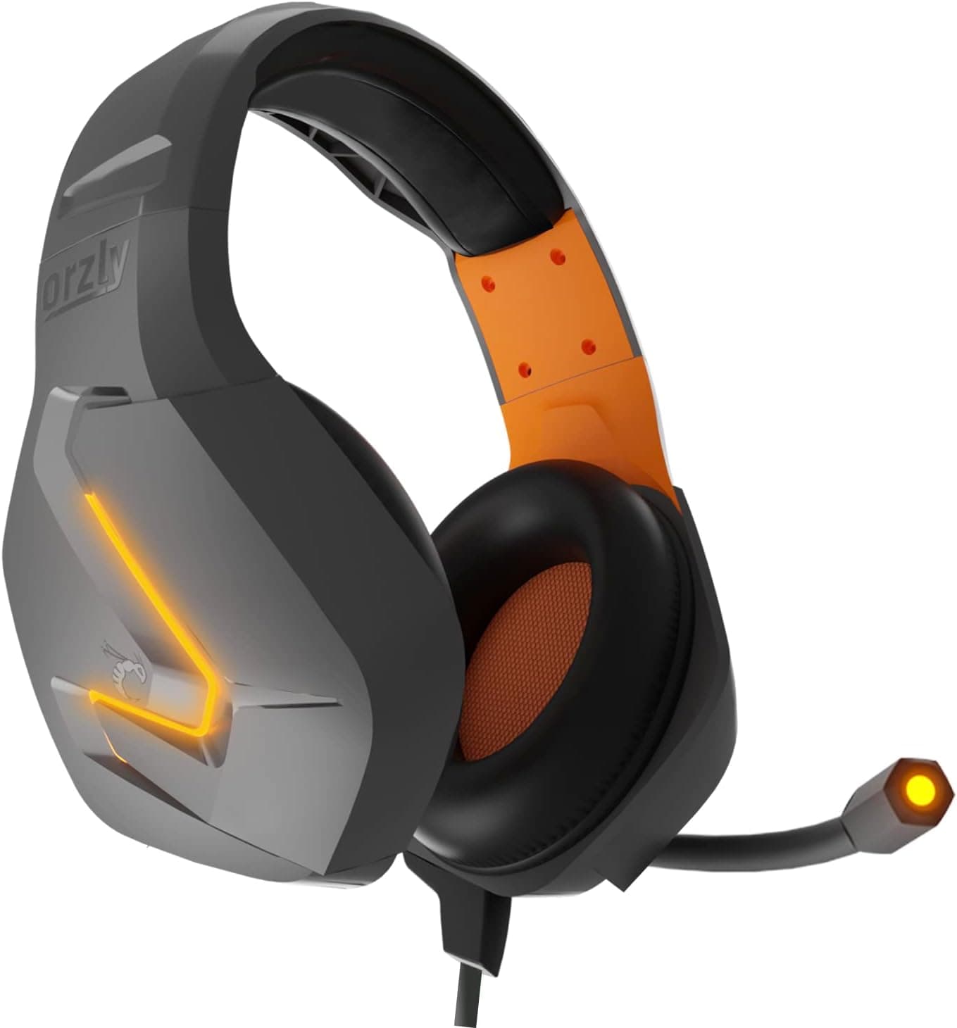 Orzly Auriculares Gaming Compatible con PS5, PS4, PC, Xbox, Nintendo Switch, con microfono, Sonido Premiun RGB Luz LED, cancelación de Ruido - Hornet RXH -20 Vesuvius Edicion