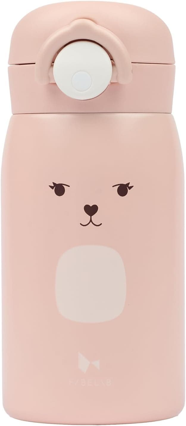 Fabelab Botella Agua Ninos 320 ml | Conejo Acero Inoxidable Sin BPA | Antigoteo Escuela | Cantimplora