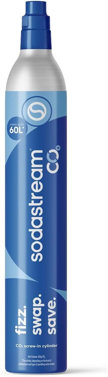 SodaStream – Cilindro de CO₂ de rosca, hasta 60L de agua con gas
