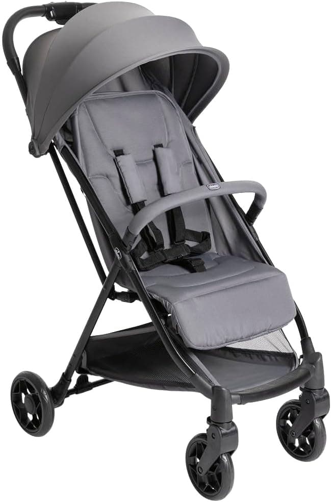 Chicco Urbino Silla de Paseo, Desde nascimiento hasta 22 Kg, Carrito Bebé, Plegado automatico con una sola mano, Compacto y Ligero, Capota con Protección UV50+, Respaldo Ajustable y Reclinable, Gris