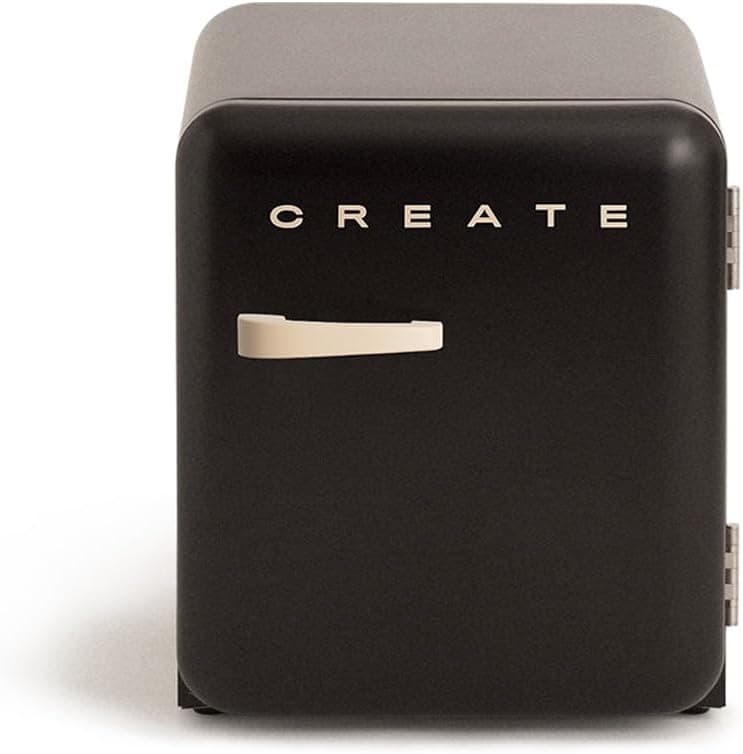 CREATE / RETRO FRIDGE 50 SAND/Frigorífico negro maneta arena / 85W. minibar. un estante. diseño retro. 50 cm. dos repisas. capacidad de 48L. bajo consumo. 50x44x49.8 cm