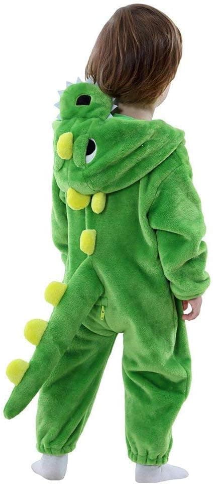 LOLANTA Disfraz Dinosaurio con Capucha para Niños Disfraz-Halloween Animal Disfraz Carnaval para Niños Pequeños, Traje de Unión de Franela