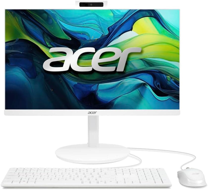 Acer Aspire C27-1E13U7UN All in One, Monitor 27" FullHD LCD (Intel Core i7-1355U, 32GB RAM, 1024 GB SSD, Intel Iris Xe Graphics, Windows 11 Home) Blanco, Teclado QWERTY Español y Ratón Inalámbrico