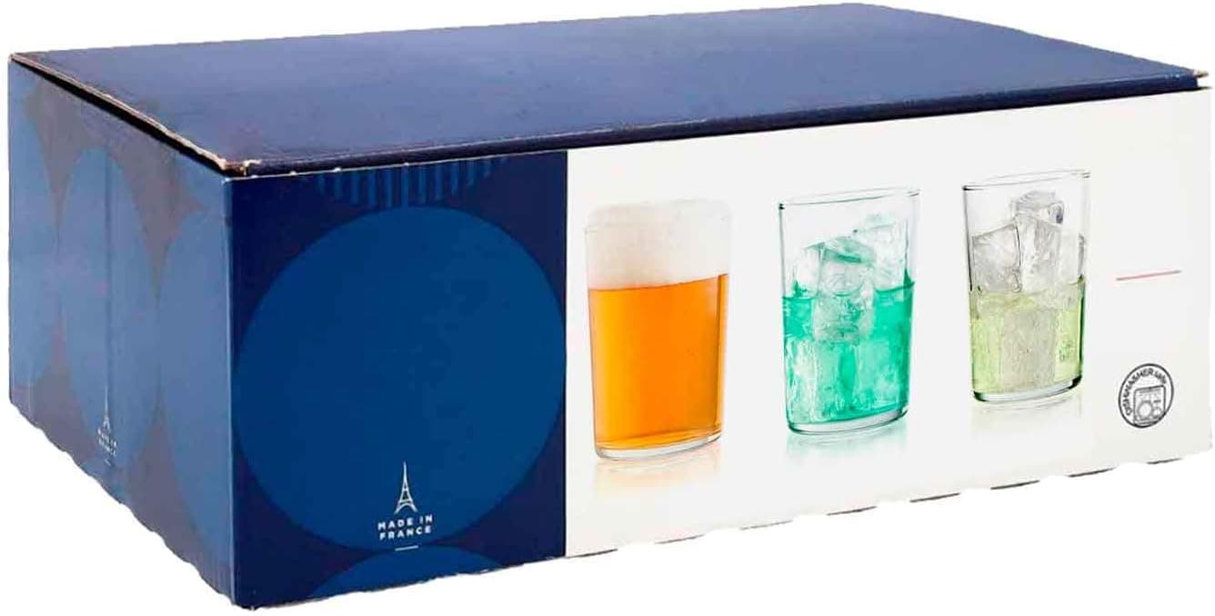 Acan Tradineur - Caja de 12 Vasos Modelo Bodega - 35,5 cl - Fabricado en Cristal Resistente - Apto para Lavavajillas - 12 Uds Totales