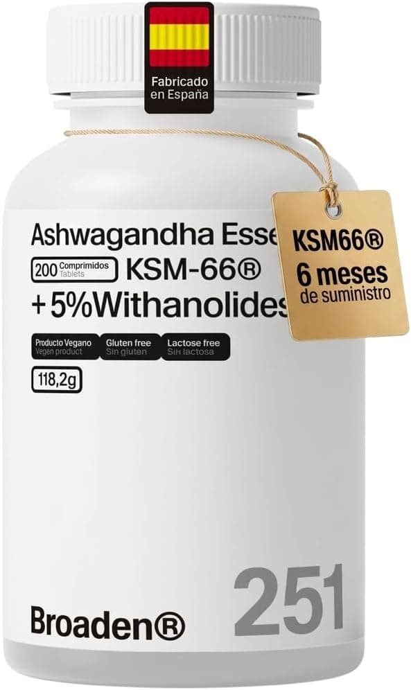 200 Comprimidos Ashwagandha KSM-66® 300mg Dosis Máxima para 100 días.