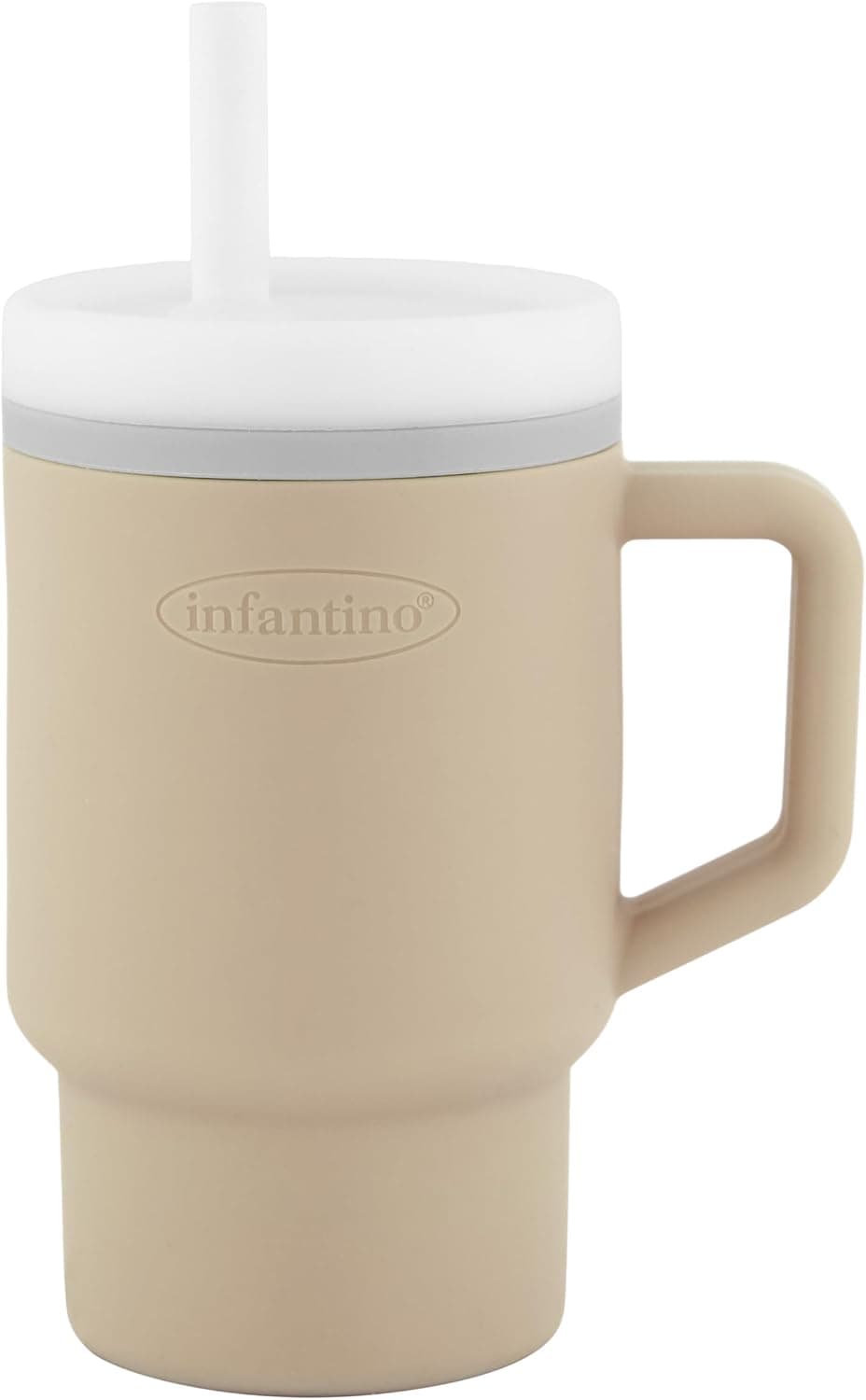 Infantino Mi 1er Tumbler, Adorable Vaso en Miniatura con Pajita Resistente y Asa para Niños Pequeños, Fomenta la Hidratación, Fácil de Limpiar, 250ml, Arena