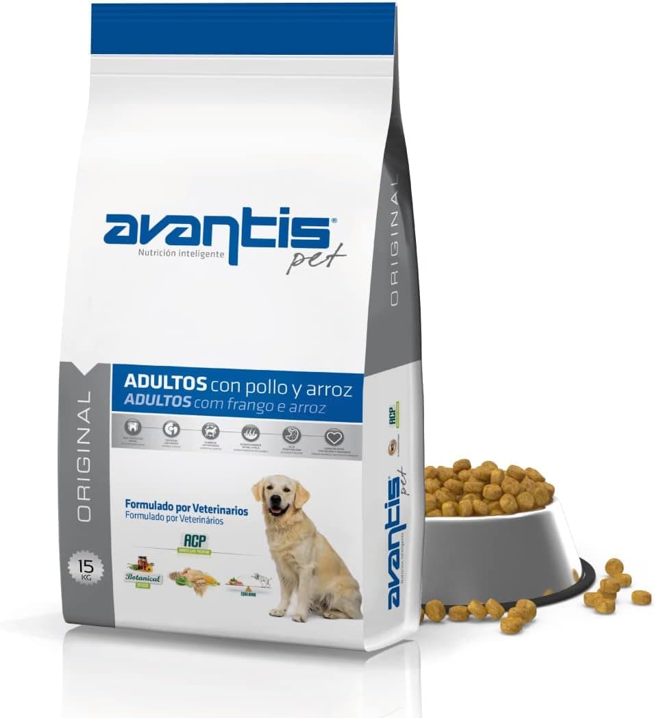 Avantis Pet Original Pollo y Arroz 15 kg – Pienso para Perros Adultos de Razas Medianas y Grandes – Hierbas Naturales – Alta Digestibilidad