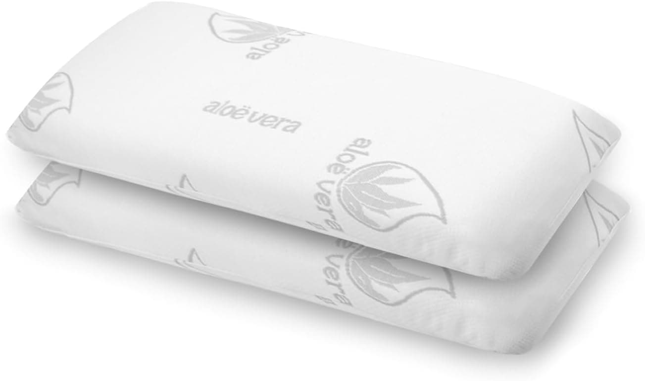 MERCURY TEXTIL - Almohada viscoelástica Tejido Aloe Vera (Pack de 2-70CM)