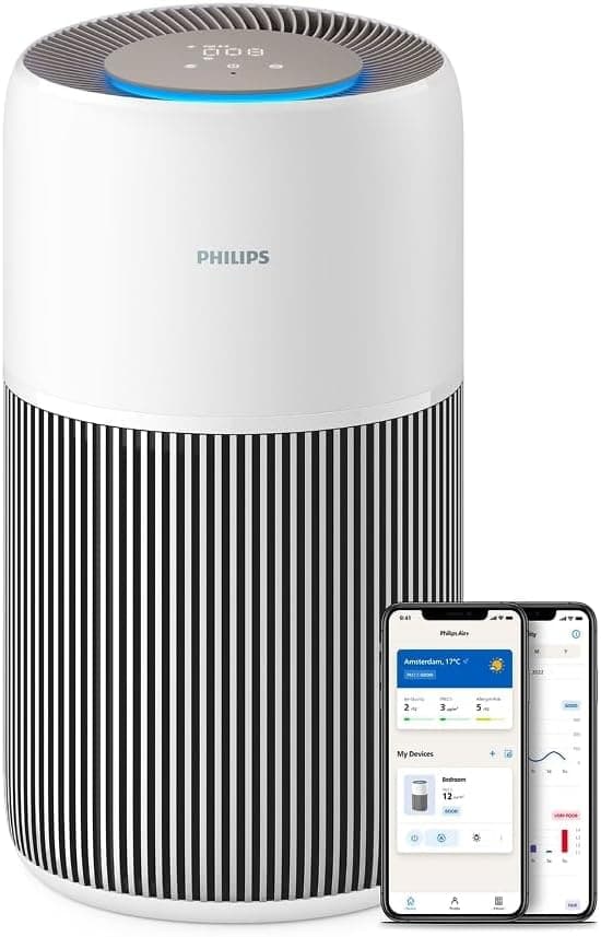 Philips 2200 Purificador de Aire HEPA, 104m², Ultrasilencioso 13dB*, Blanco
