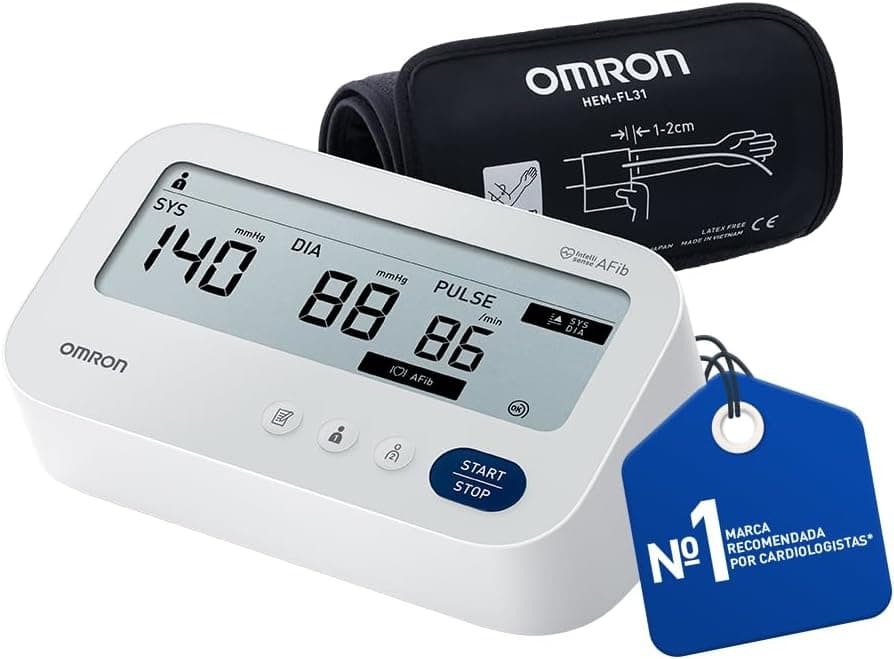 OMRON X3 Comfort AFib Tensiómetro de brazo para 2 Usuarios, 22-42 cm