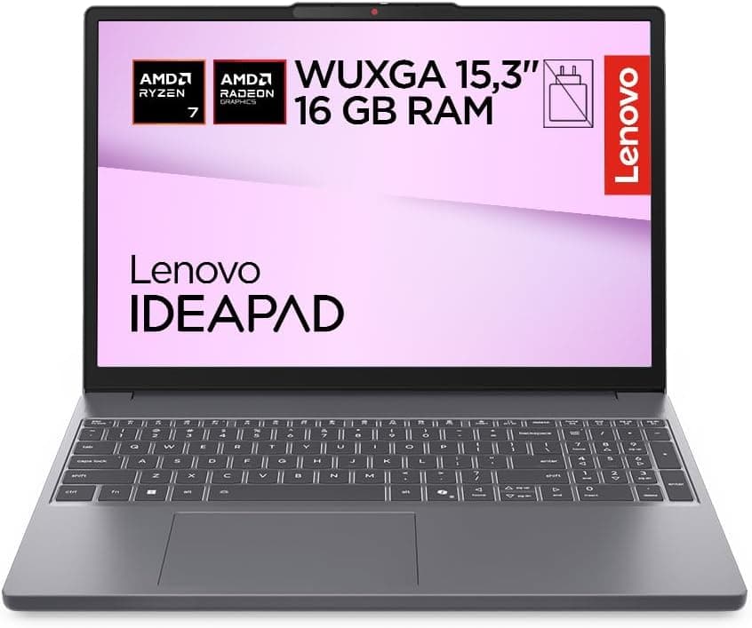 Lenovo IdeaPad Slim 3 Gen 10 – Ordenador Portátil 15.3" WUXGA (AMD Ryzen 7 170, 16 GB RAM, 1 TB SSD, Wi-Fi 6, USB-C, Windows 11 Home) Teclado QWERTY Español - Gris Luna