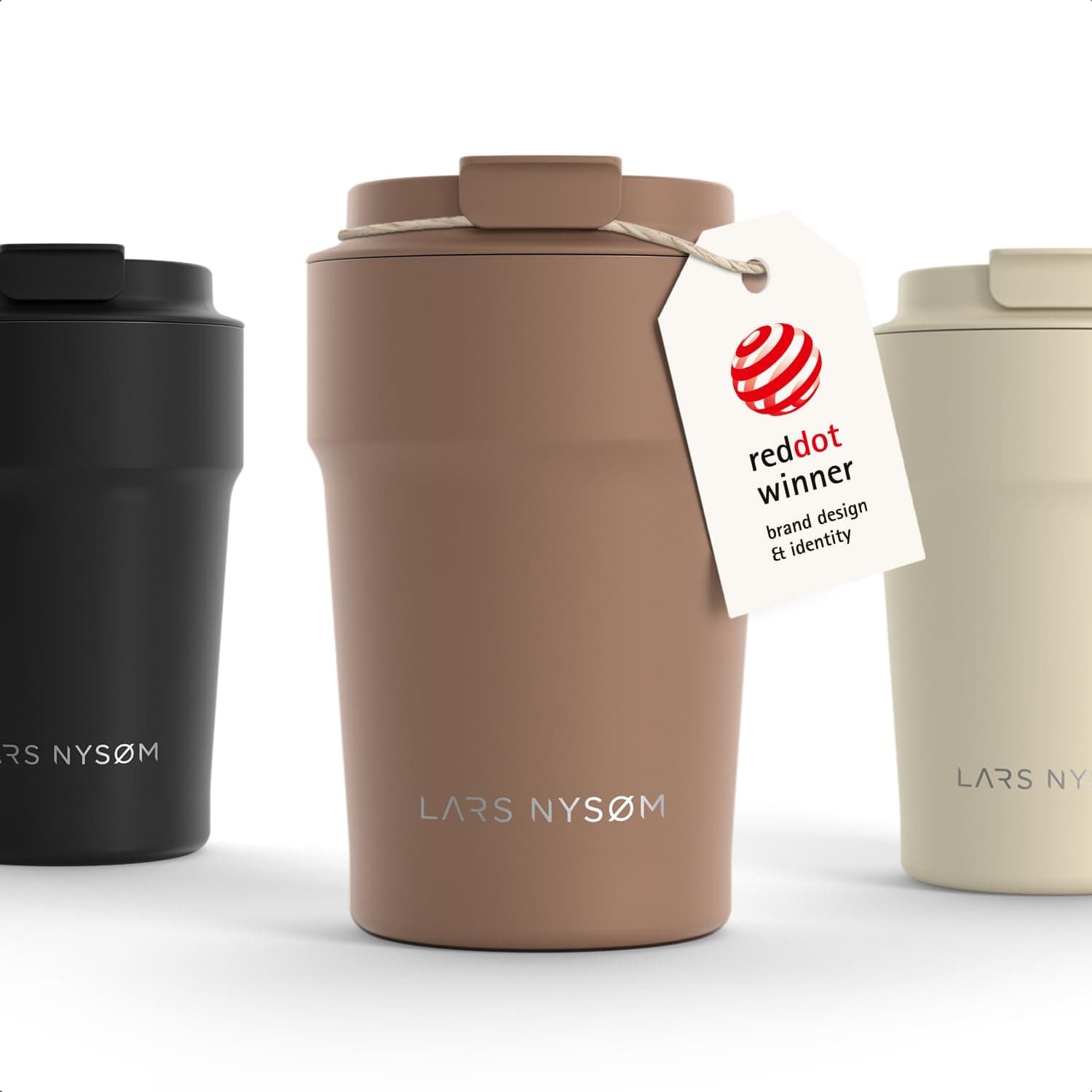 LARS NYSØM Taza Termica Cafe 380ml - Vaso Termo Cafe para Llevar - Aislante
