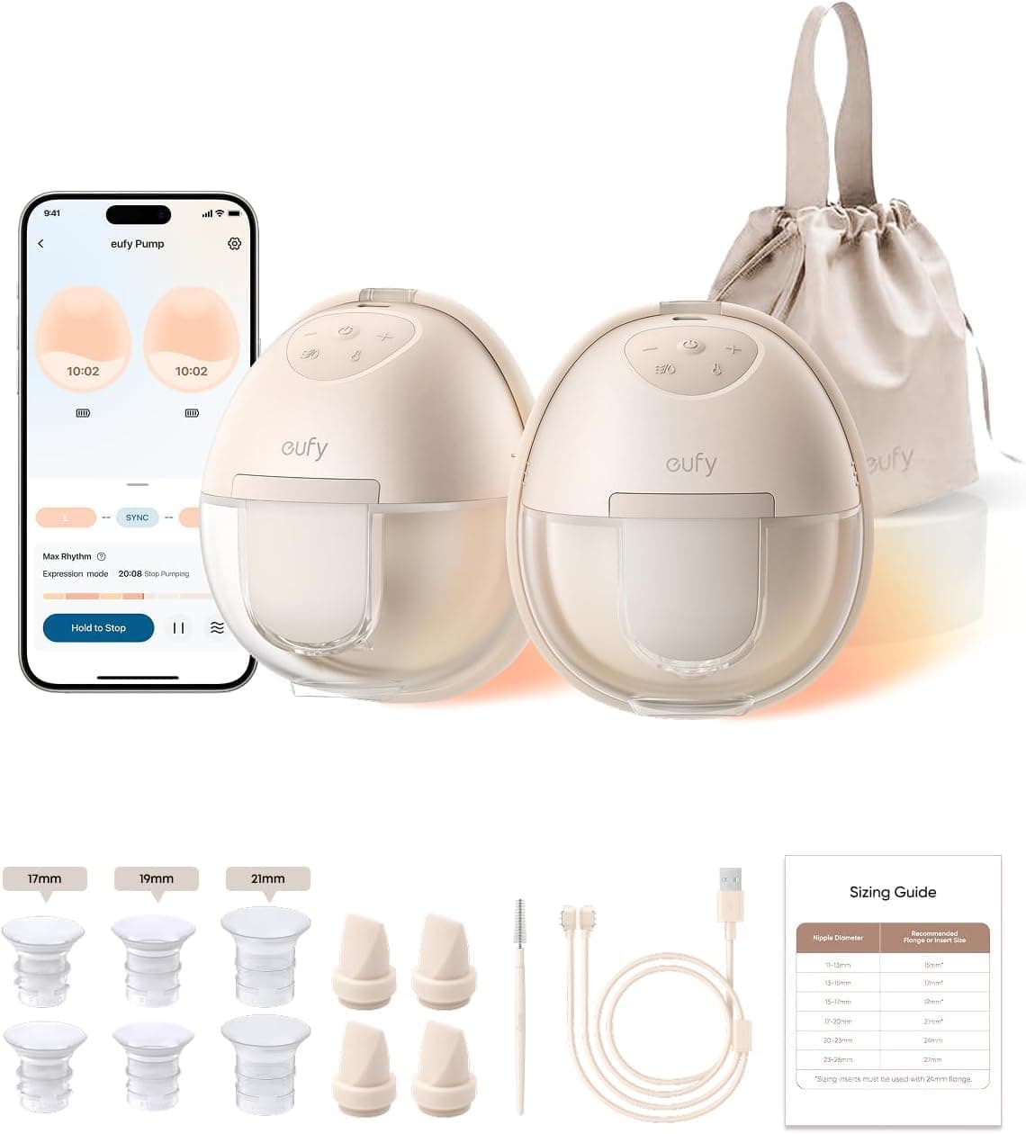 eufy by Anker S1 Sacaleches manos libres con calefacción HeatFlow