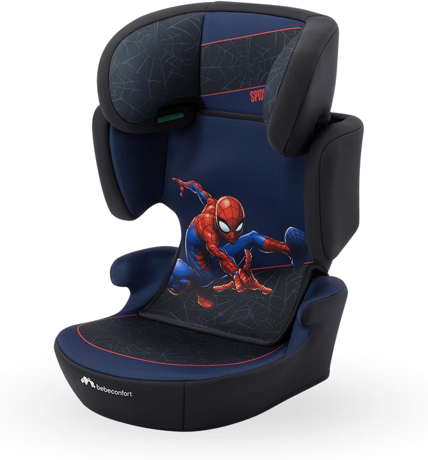 Bebeconfort Marvel RoadSafe i-Size,Asiento Elevador Coche Respaldo,3,5-12 años(100-150cm), Silla Coche Marvel Spiderman, Instalación Cinturón Seguridad,14 Posiciones Reposacabezas, Authentic Spiderman