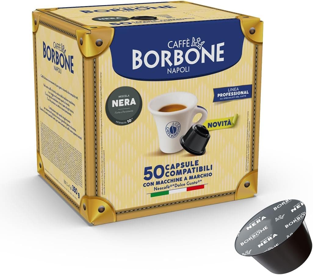 Caffè Borbone Mezcla negra – 50 cápsulas – Compatible con máquinas Nescafè* Dolce Gusto