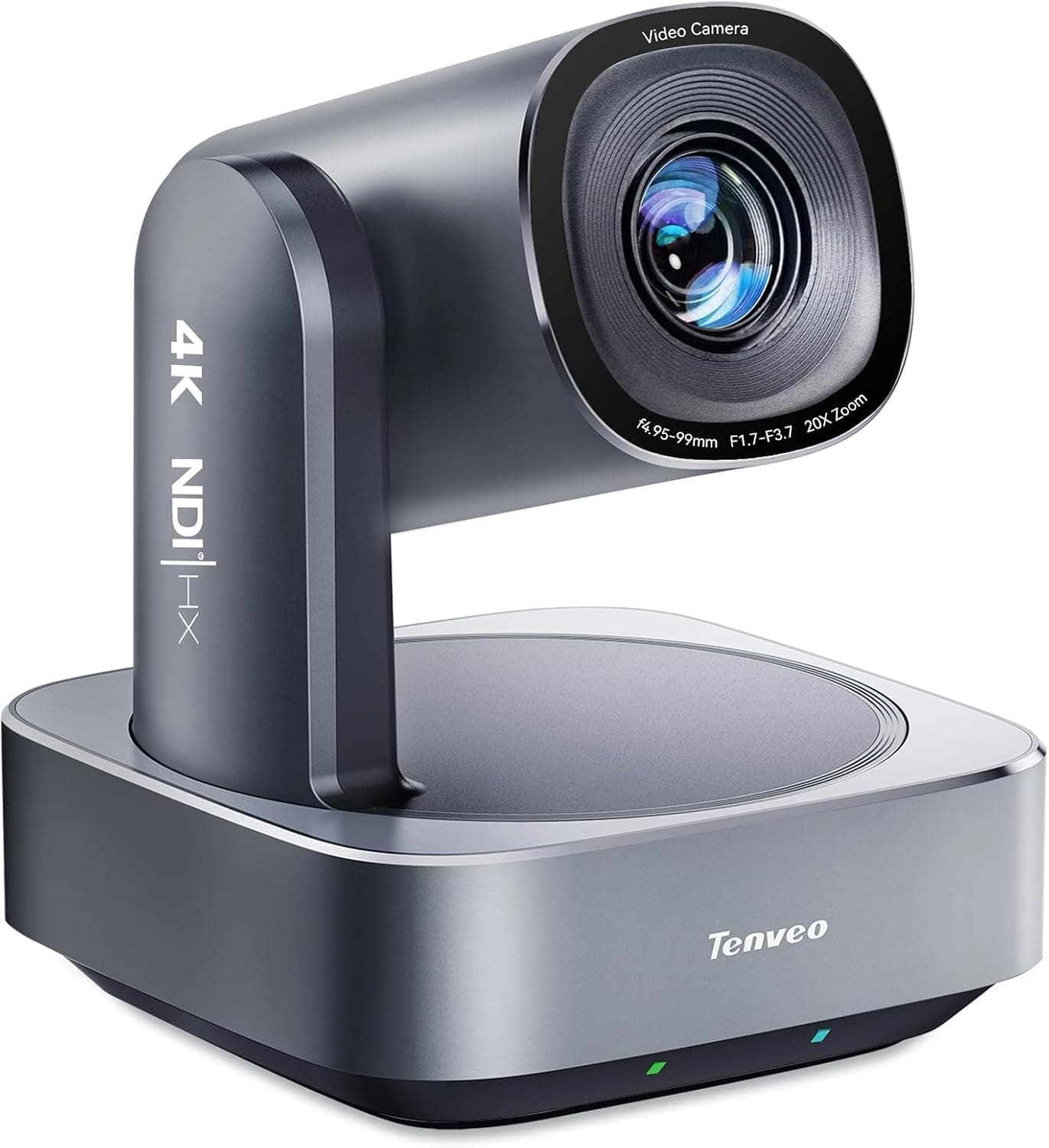 Tenveo 4K NDI PTZ Cámara, Seguimiento por IA de Humanos y Rostros, Zoom Óptico 20X + Digital 8X, USB3.0/HDMI/LAN PoE IP Cámara para Transmisión en Vivo para Eventos de Transmisión, Videoconferencias