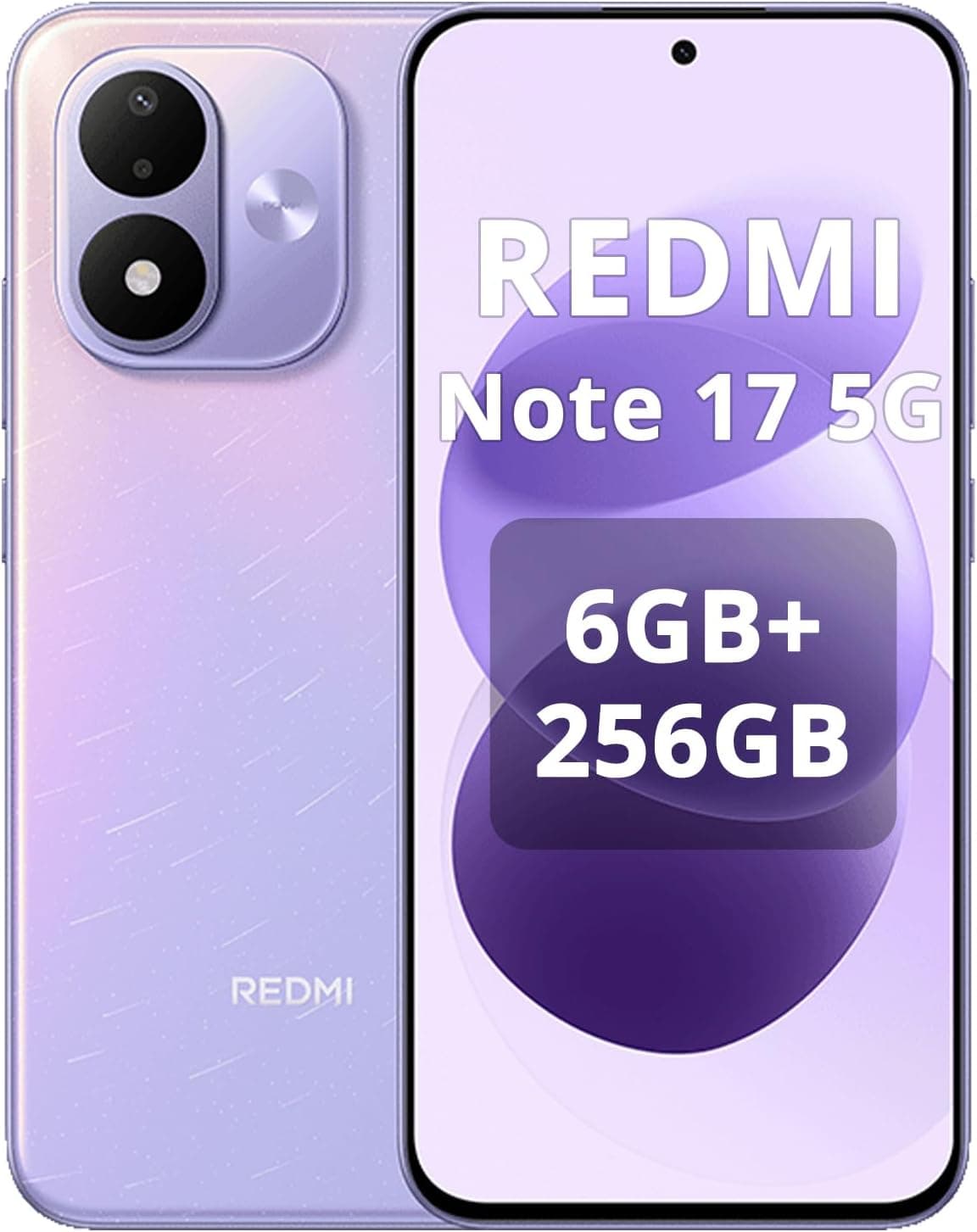 XIAOMI Redmi Note 17 5G, Smartphone 6+256GB, batería masiva de 7700mAh, IP65, cámara de 50 MP, pantalla AMOLED de 6,99 pulgadas, Púrpura Celestial, cargador no incluido en el paquete