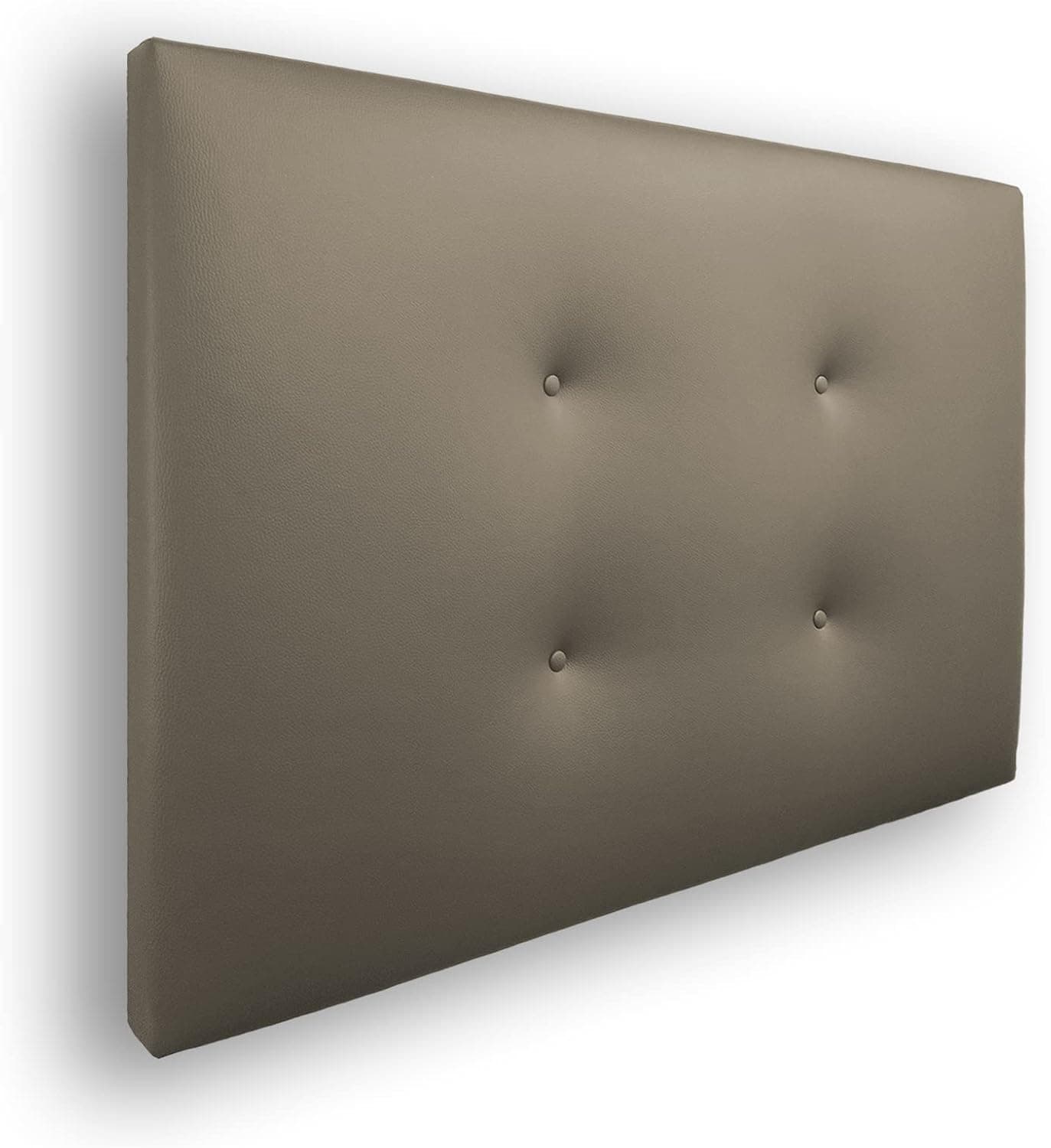 Silcar Home - Cabecero de Cama Carlo 105 visón - Estructura de Madera, Tapizado en Polipiel, Diseño Moderno con Dos hileras Botones, Fácil Instalación – Polipiel visón, 105 cm