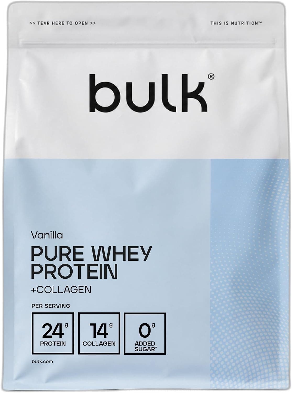Bulk Pure Whey Protein + Colágeno, Vainilla, 2kg